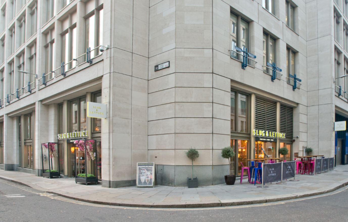 Stylish Slug & Lettuce venue with outdoor seating for events in St. Pauls.