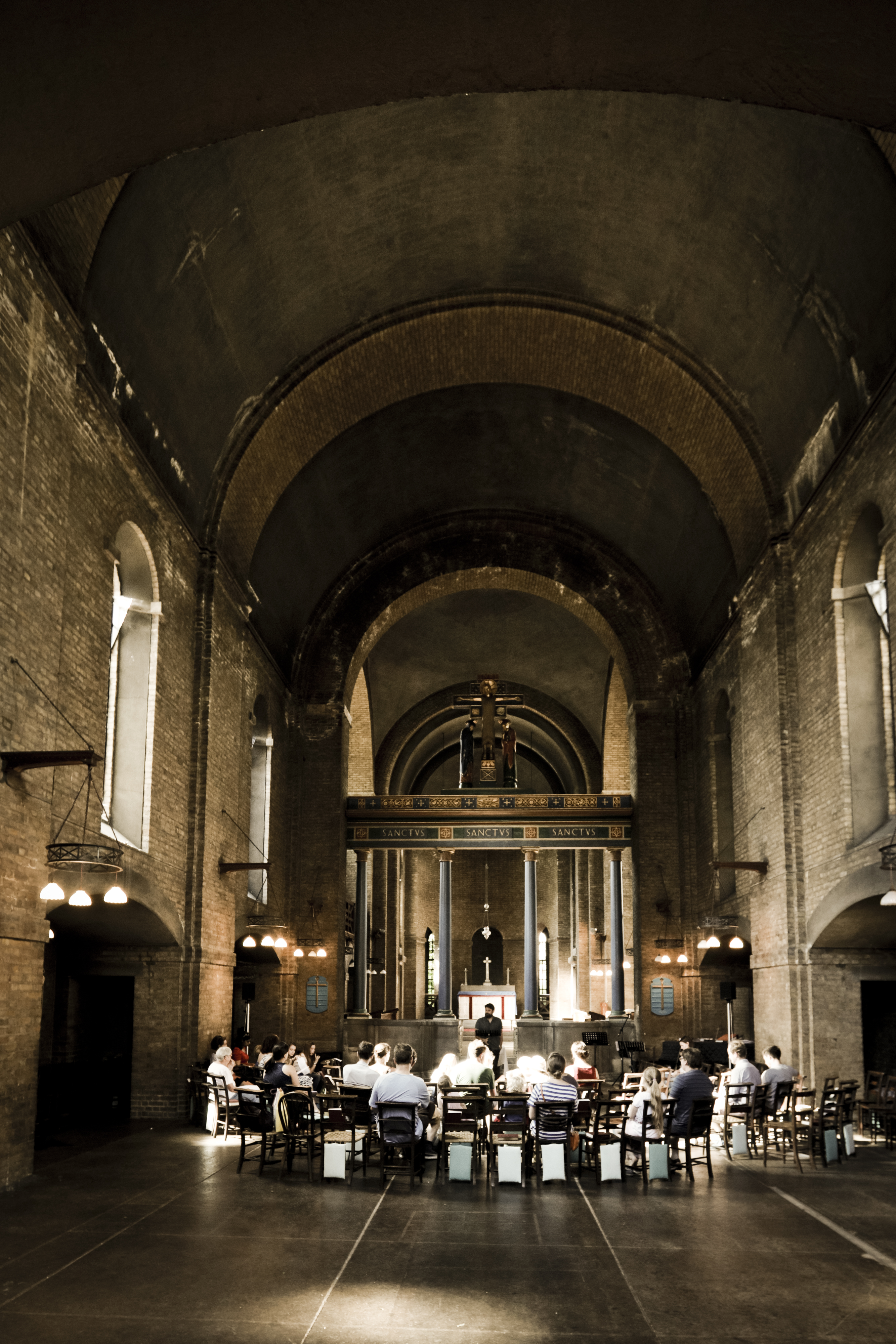 St Barnabas Church in Dalston, grand venue with soaring arches for elegant events.