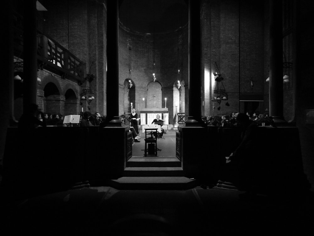 St Barnabas Church Dalston: historic venue with dramatic lighting for concerts and events.