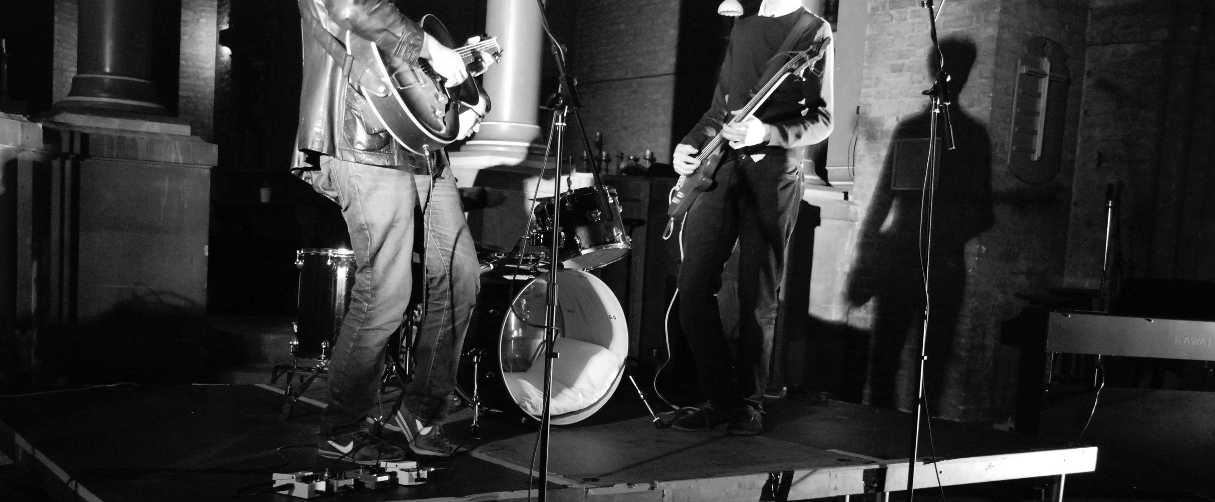 Live music performance at St Barnabas Church, Dalston with dramatic lighting for events.