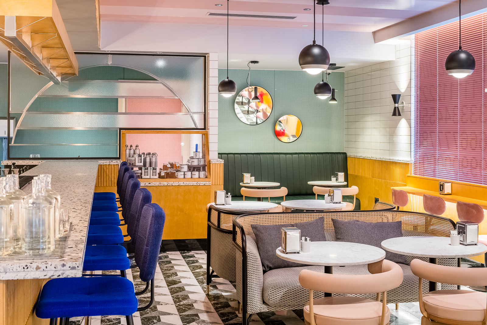 Modern café at Shakedown Bar, ideal for networking events and informal meetings.