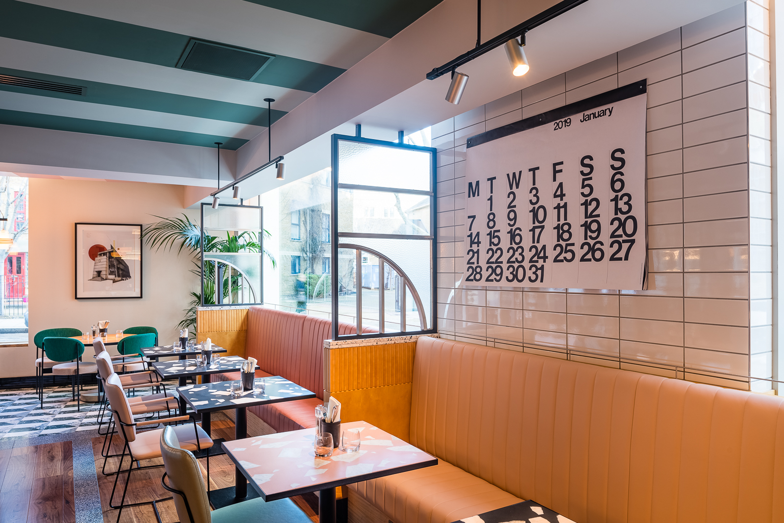 Modern event space at Shakedown Restaurant, ideal for networking and workshops.