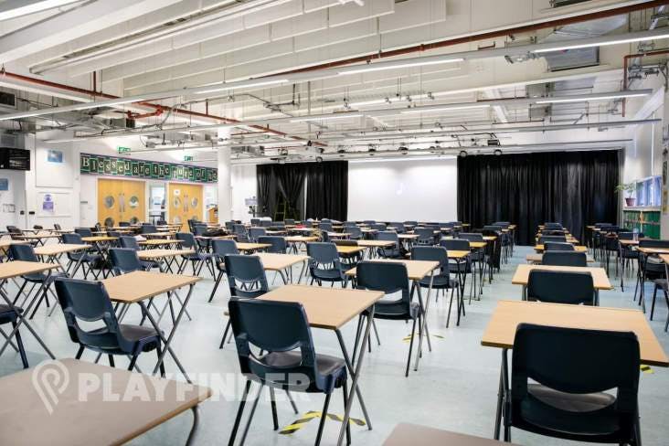 Main Hall at St Aloysius' College, spacious setup for conferences and seminars.