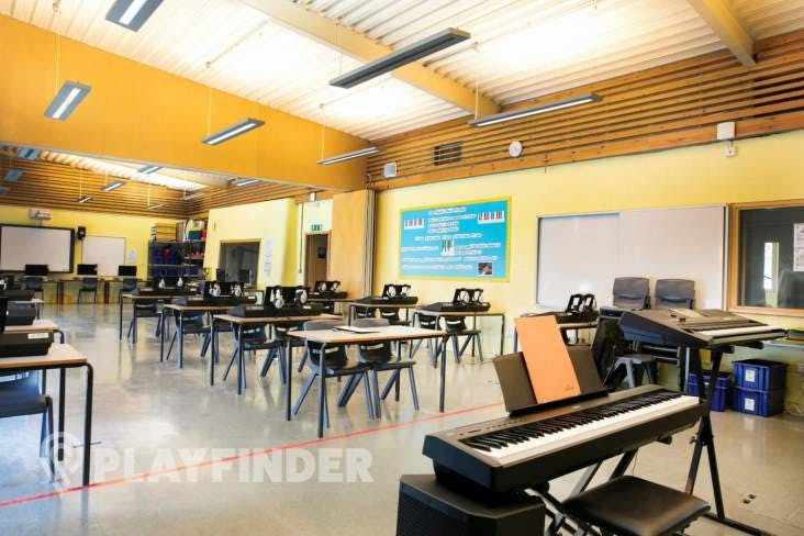 Music Room at St Aloysius' College, bright space for workshops and performances.