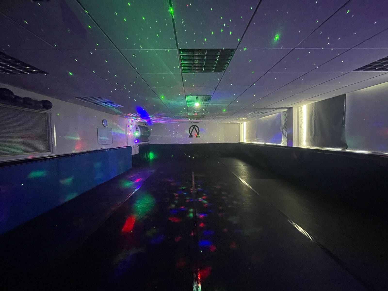 BJJ Studio Hire in High Barnet, versatile event space with dynamic lighting for parties.