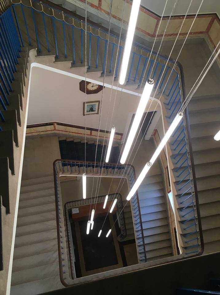 Modern staircase in Dining Room 1, 17 Park Street, perfect for networking events.