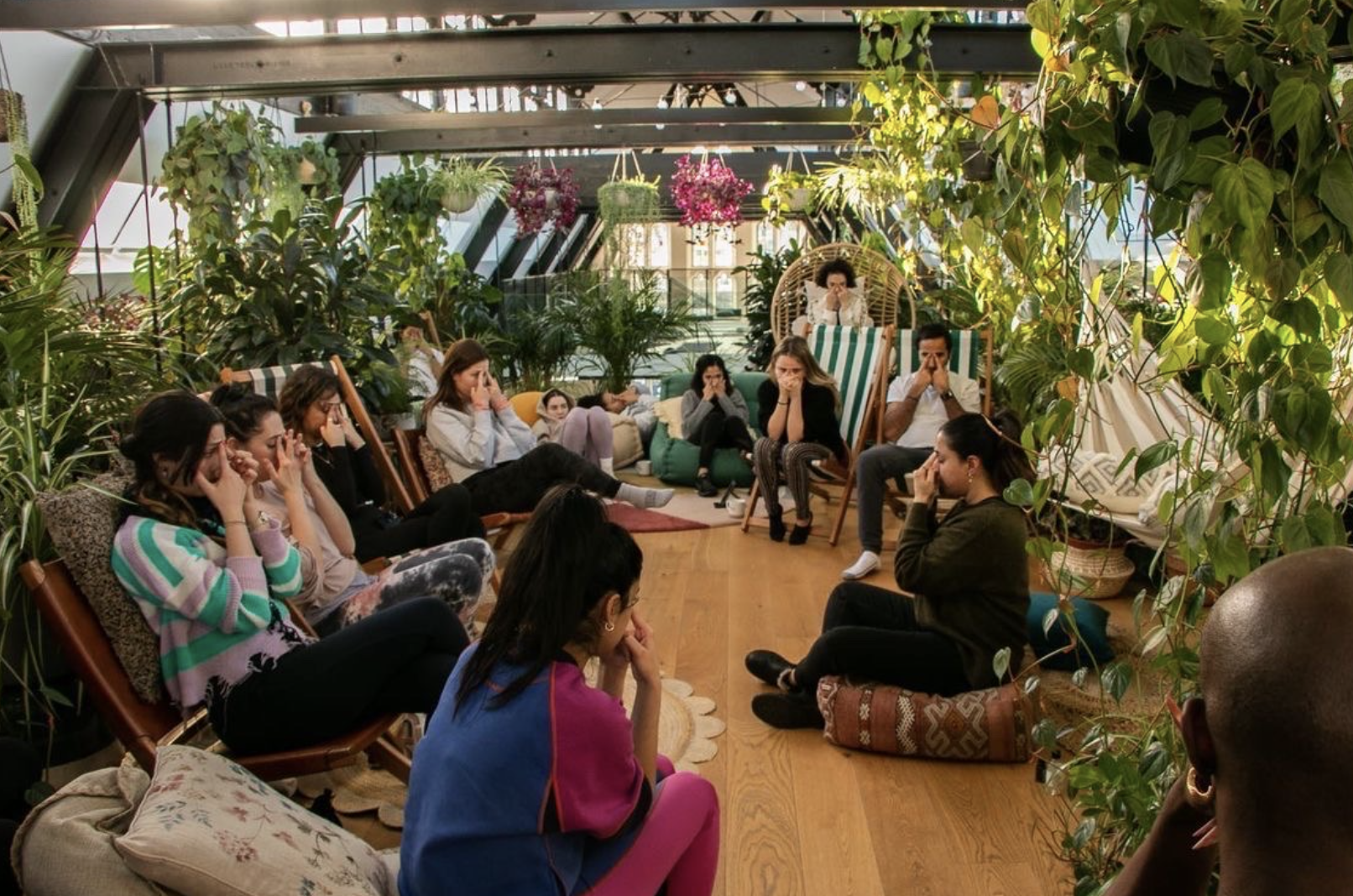 Hanging Garden meeting space with greenery, ideal for brainstorming and team-building.