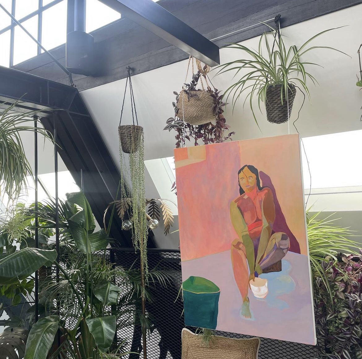 Hanging Garden in Missionworks: vibrant space with greenery for creative meetings and events.