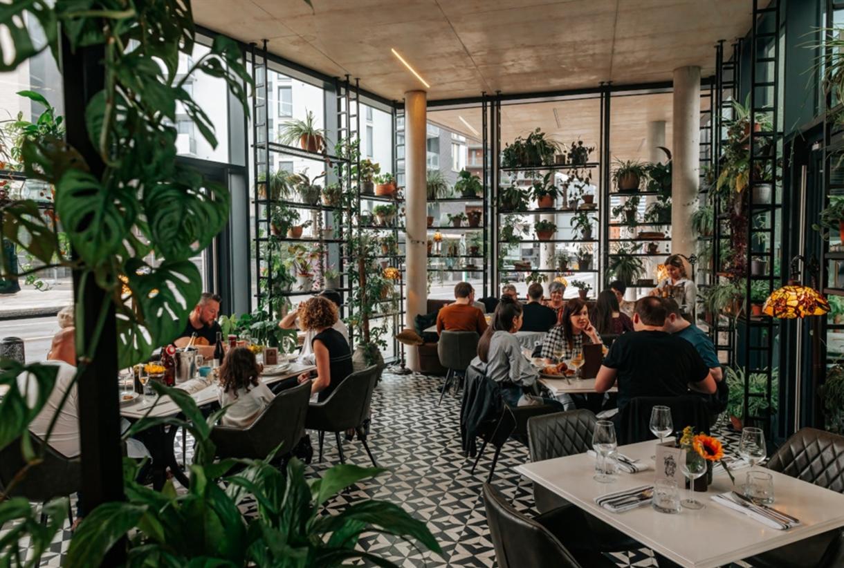 Black Friar Garden event, greenery, networking, team lunch