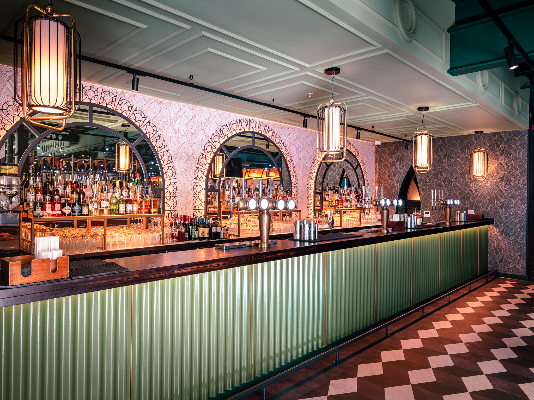 Stylish bar at The Fairground in Swingers West End, ideal for cocktail receptions and networking.