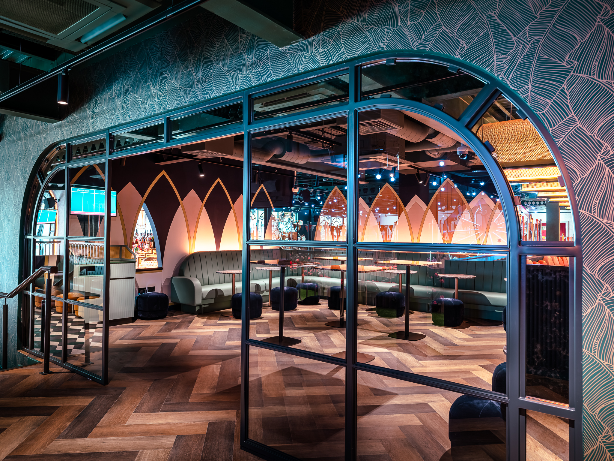 Modern event space at The Boathouse, ideal for networking and gatherings.