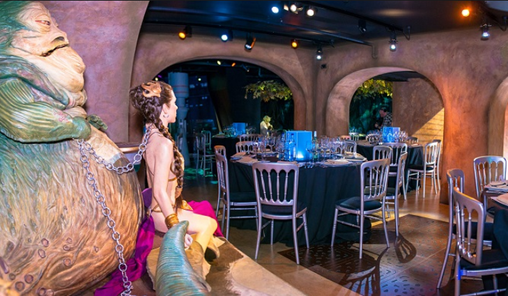 "Elegant themed event space at Madame Tussauds for private parties and gatherings."