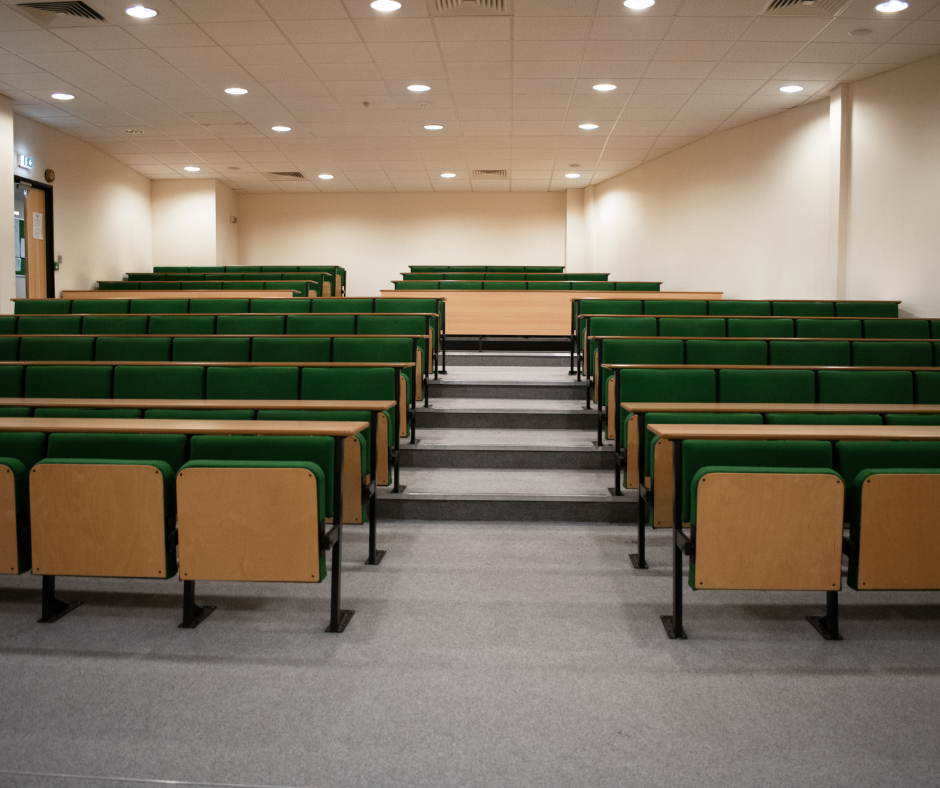 BCOM Lecture Theatre with tiered seating, ideal for educational events and presentations.