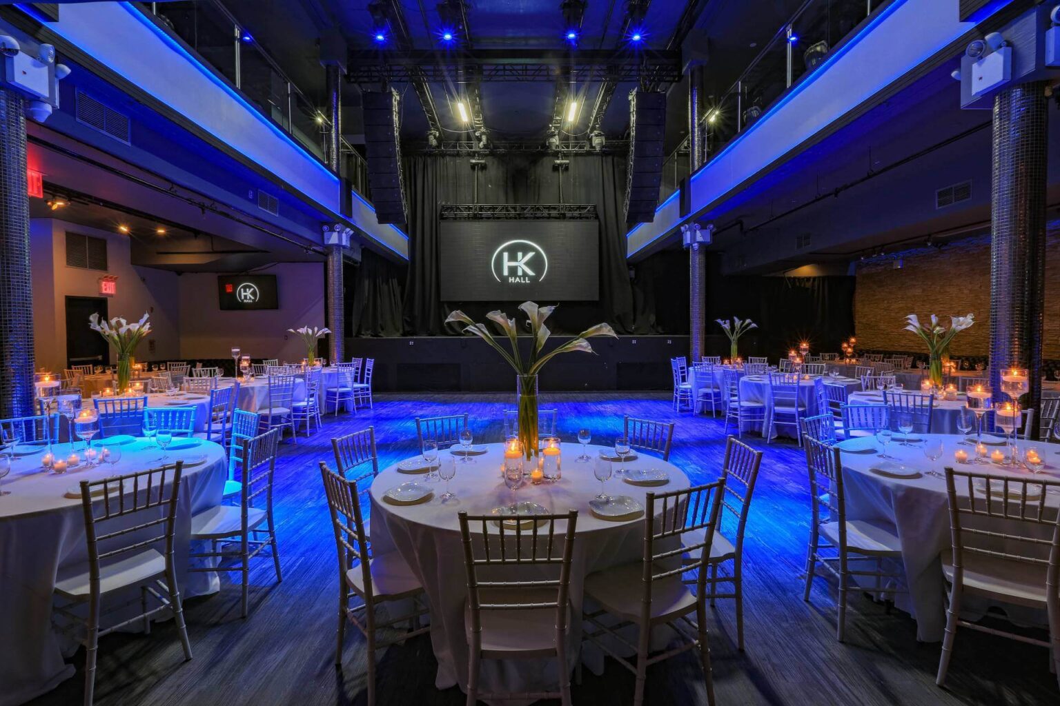 Elegant Main Floor Ballroom in HK Hall, ideal for corporate events and weddings.