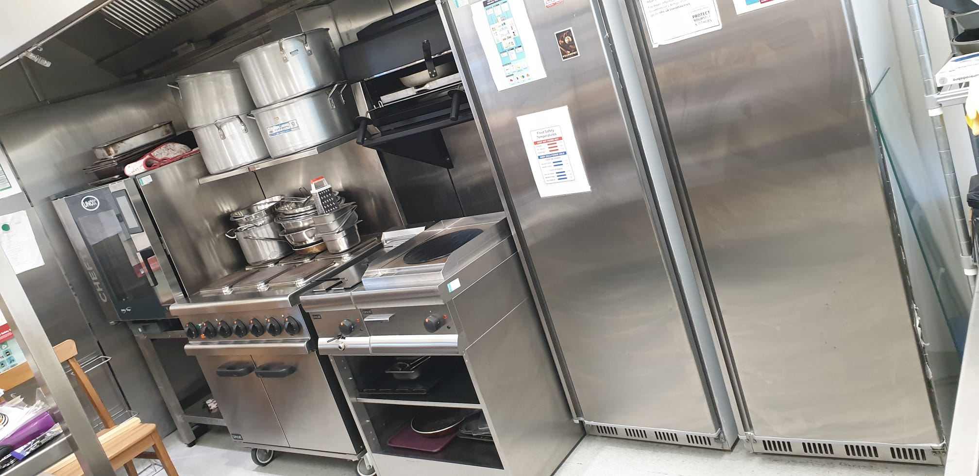 Eden Cafe Kitchen Hire: stainless steel commercial kitchen for catering events.
