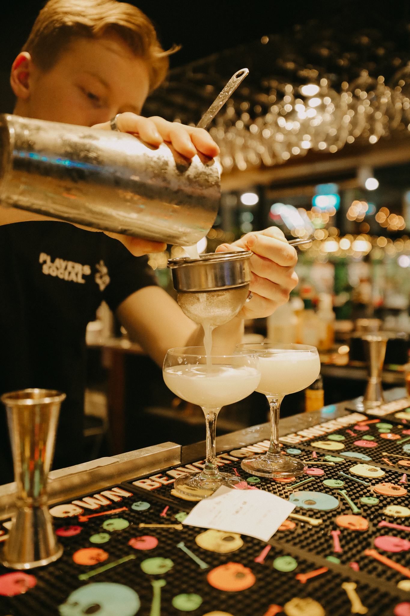 Players Social bar featuring craft cocktails for corporate events and private parties.