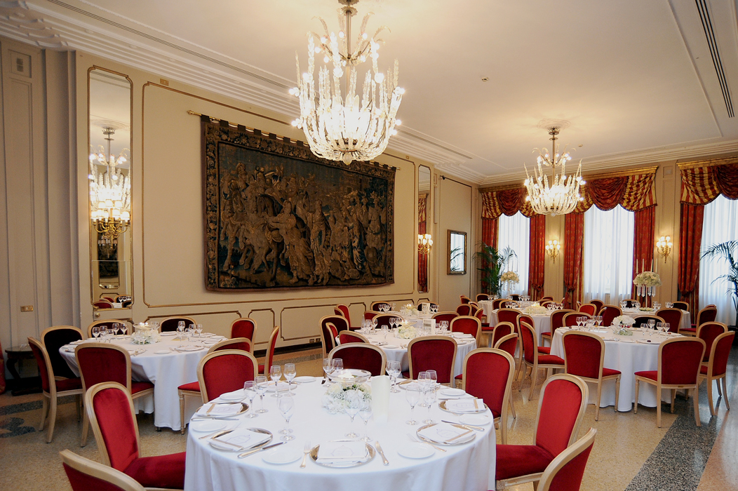 Elegant banquet hall in Puccini Lounge, perfect for weddings and corporate events.