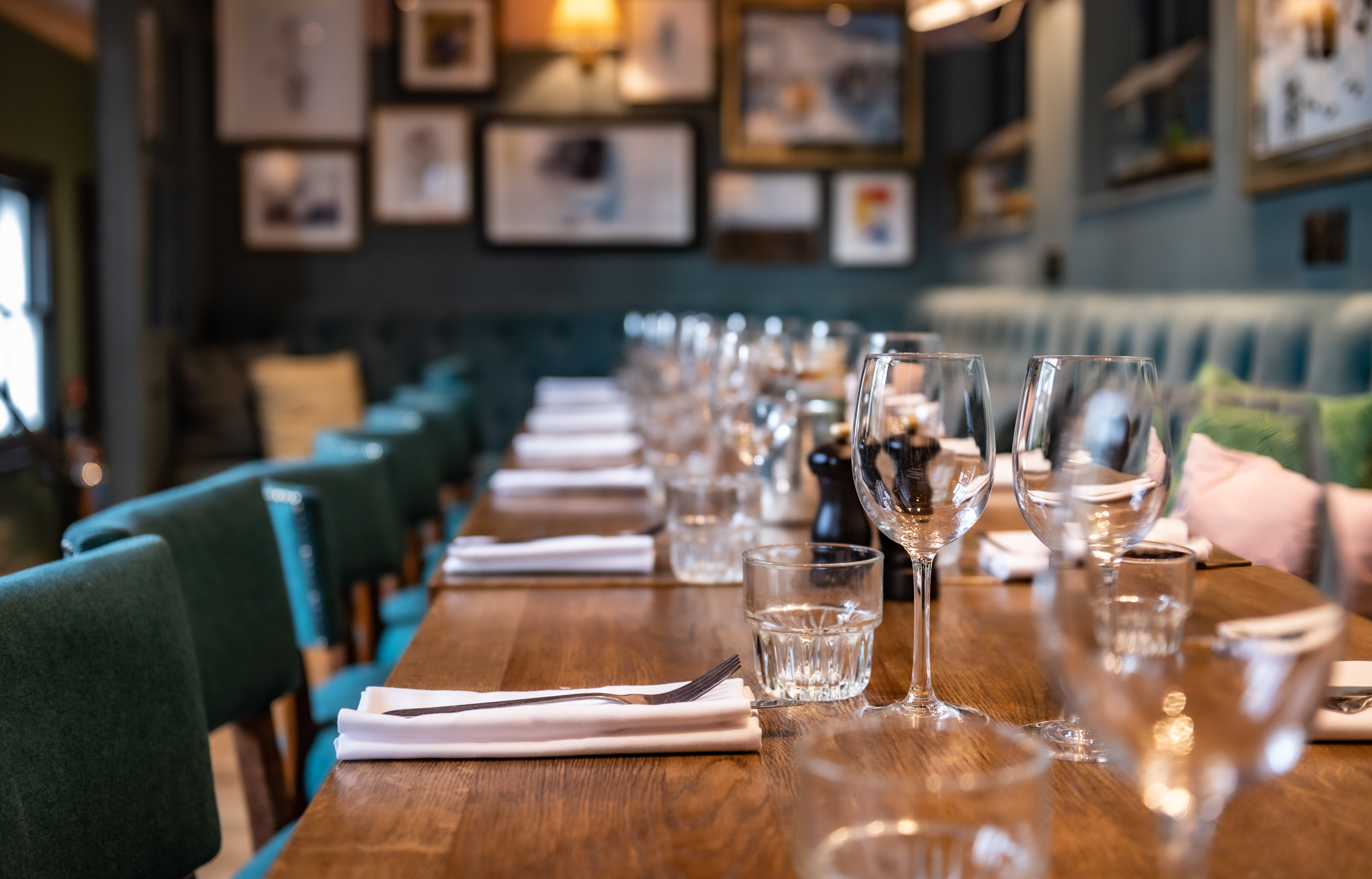 Elegant dining table setup at The Phene for intimate gatherings and corporate dinners.