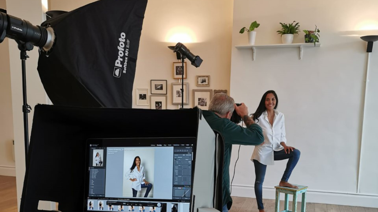 Professional photoshoot at Yoga West showcasing quality visuals for event marketing.