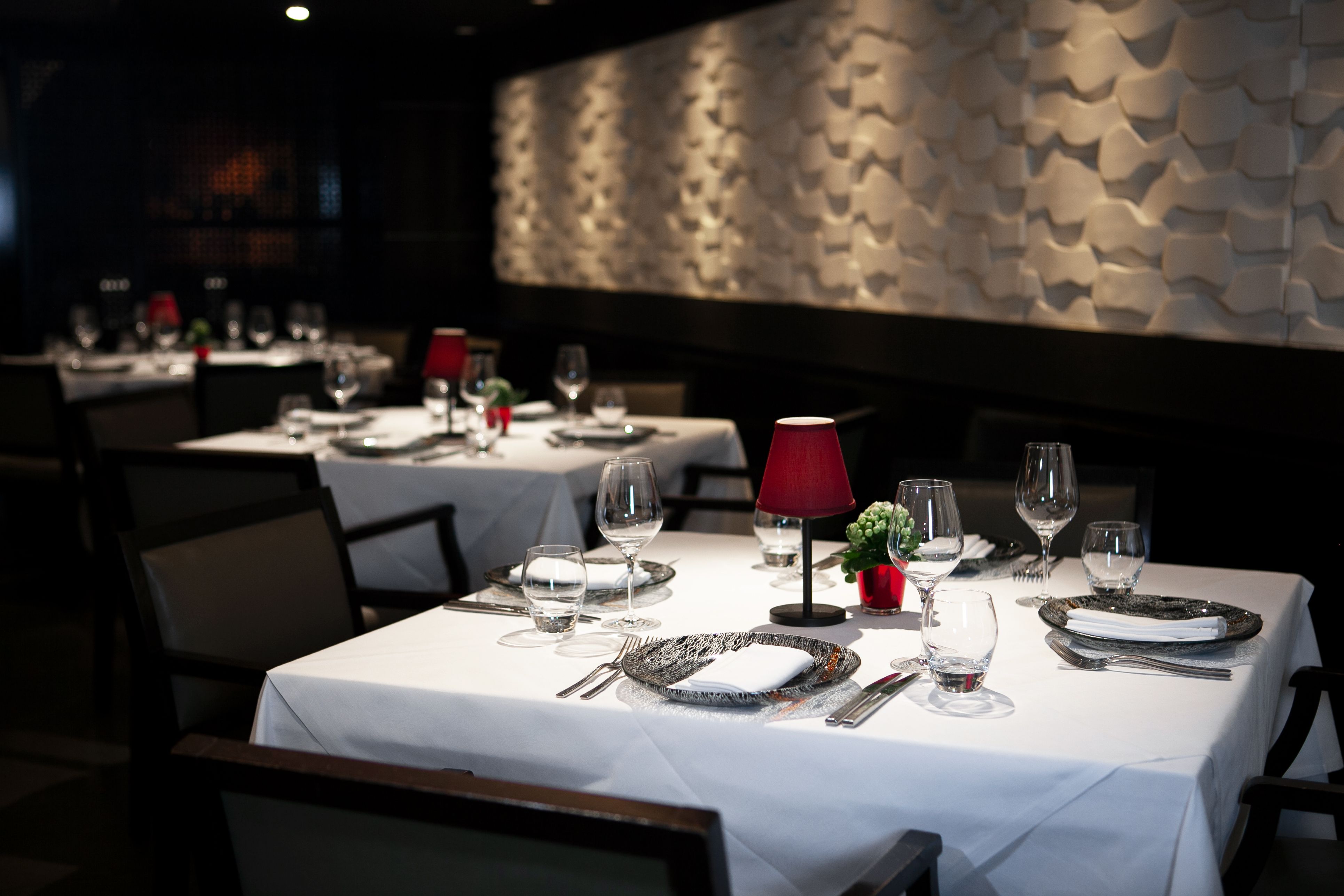 Elegant dining area at Benares Restaurant, perfect for upscale events and gatherings.