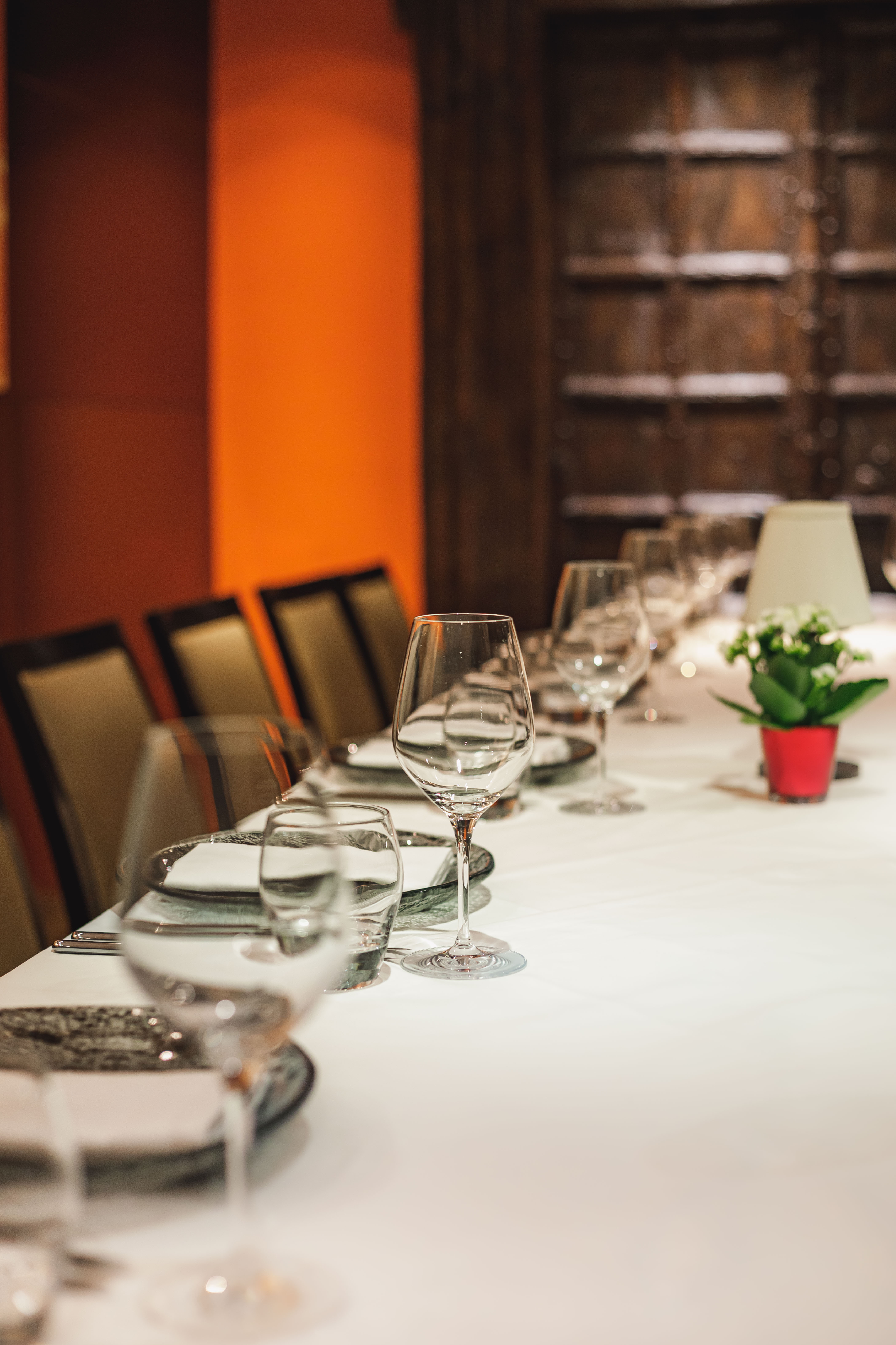 Elegant dining table in Berkeley Private Room, ideal for intimate events and corporate dinners.