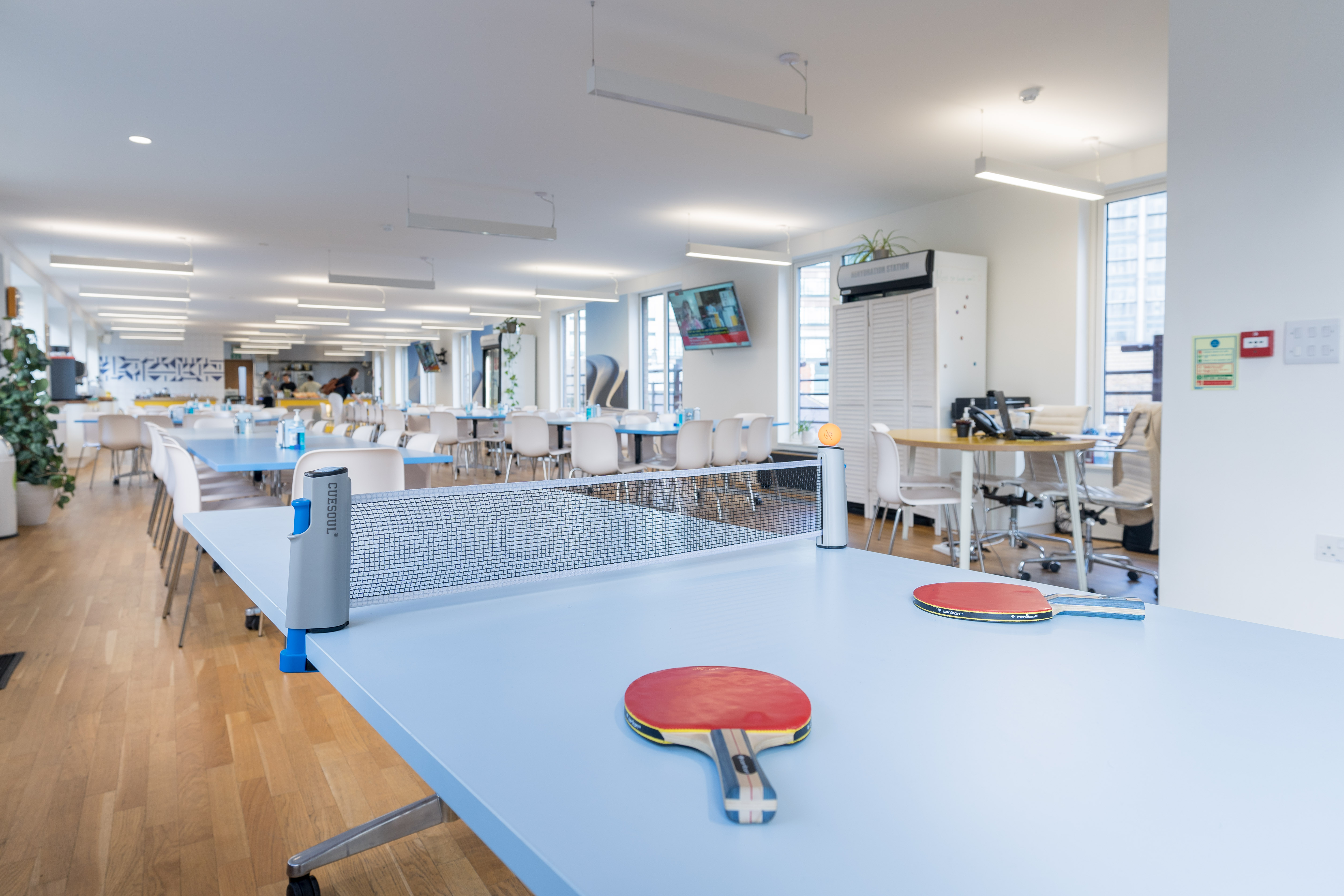 Modern meeting space with ping pong tables for collaboration at Wallacespace Spitalfields.