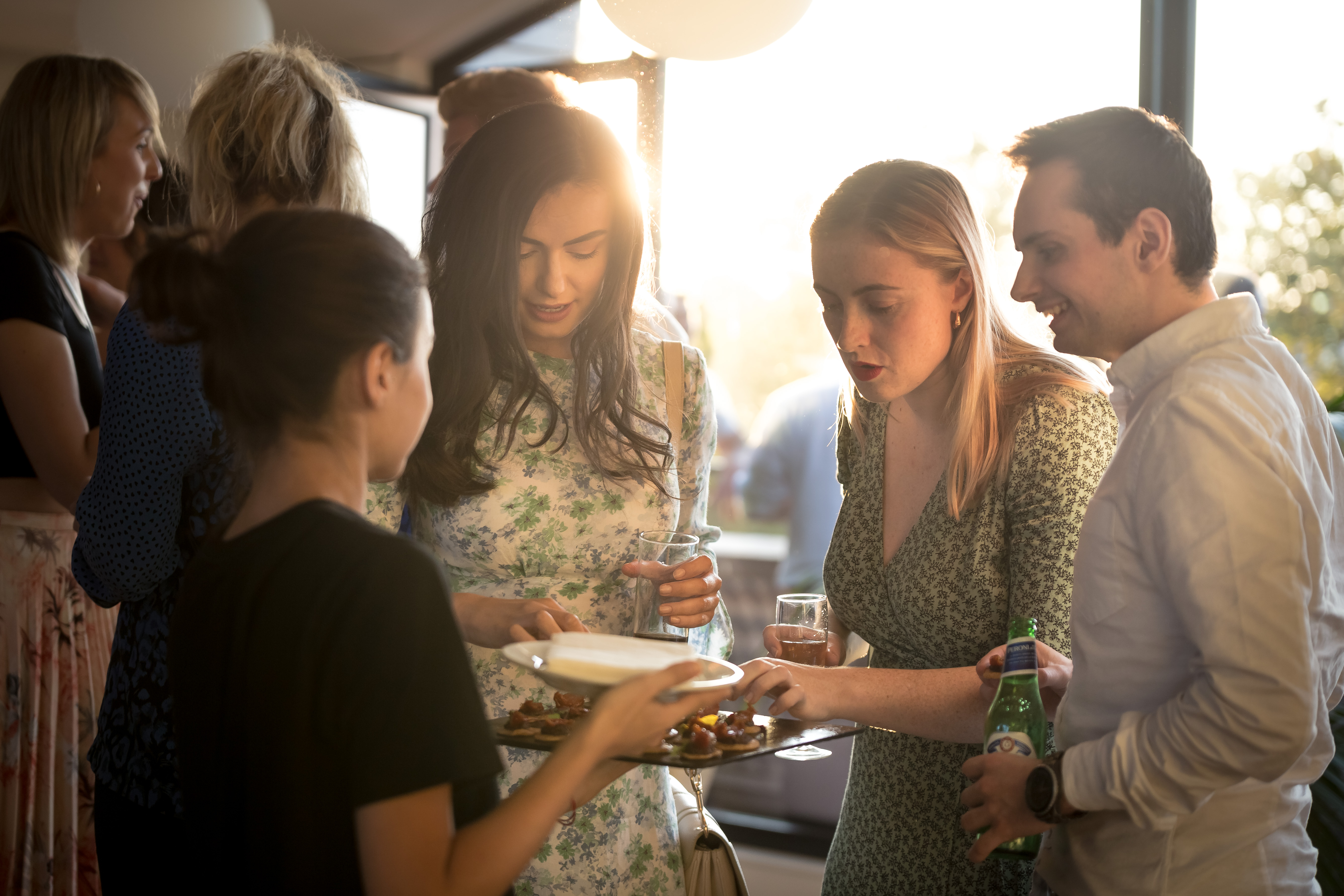 Vibrant networking event in Penthouse B, Wallacespace Clerkenwell Green, family-friendly atmosphere.