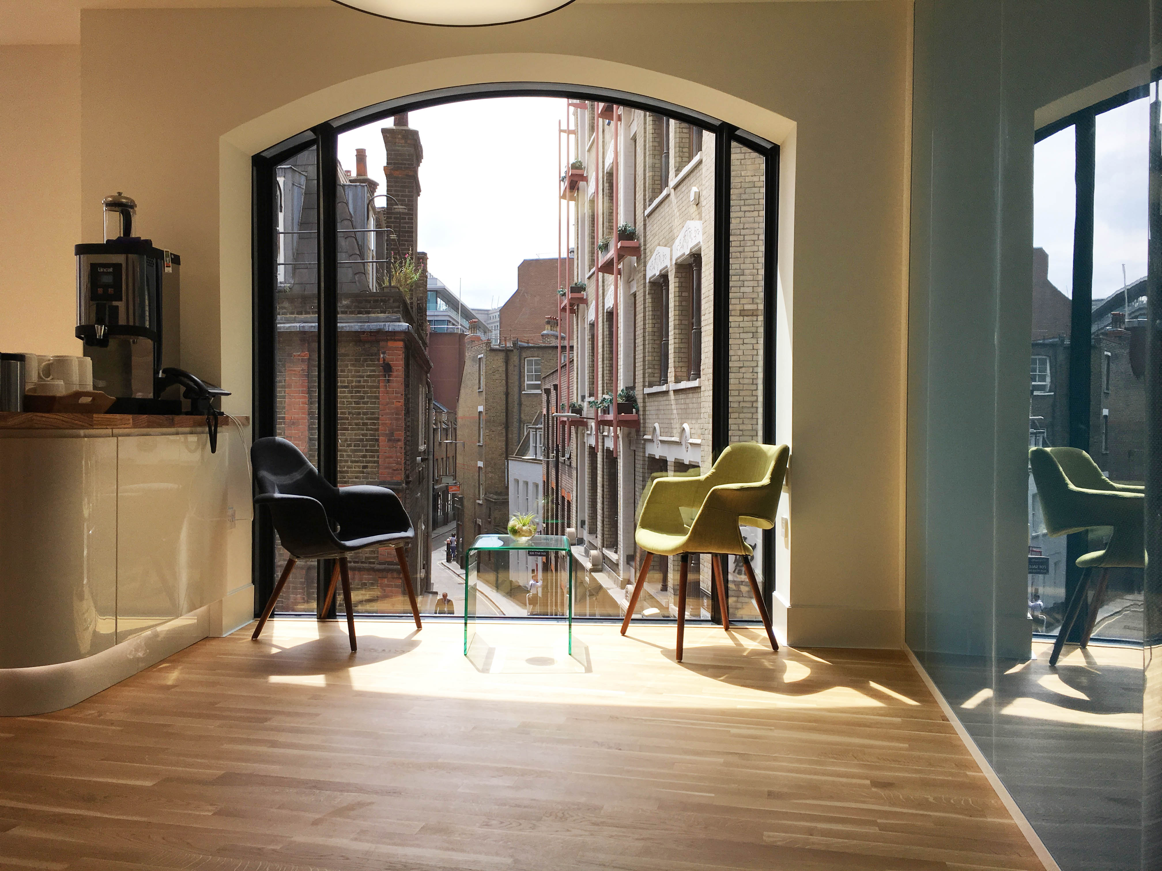 Bright meeting space at Sputnik, Wallacespace Spitalfields, ideal for creative events.