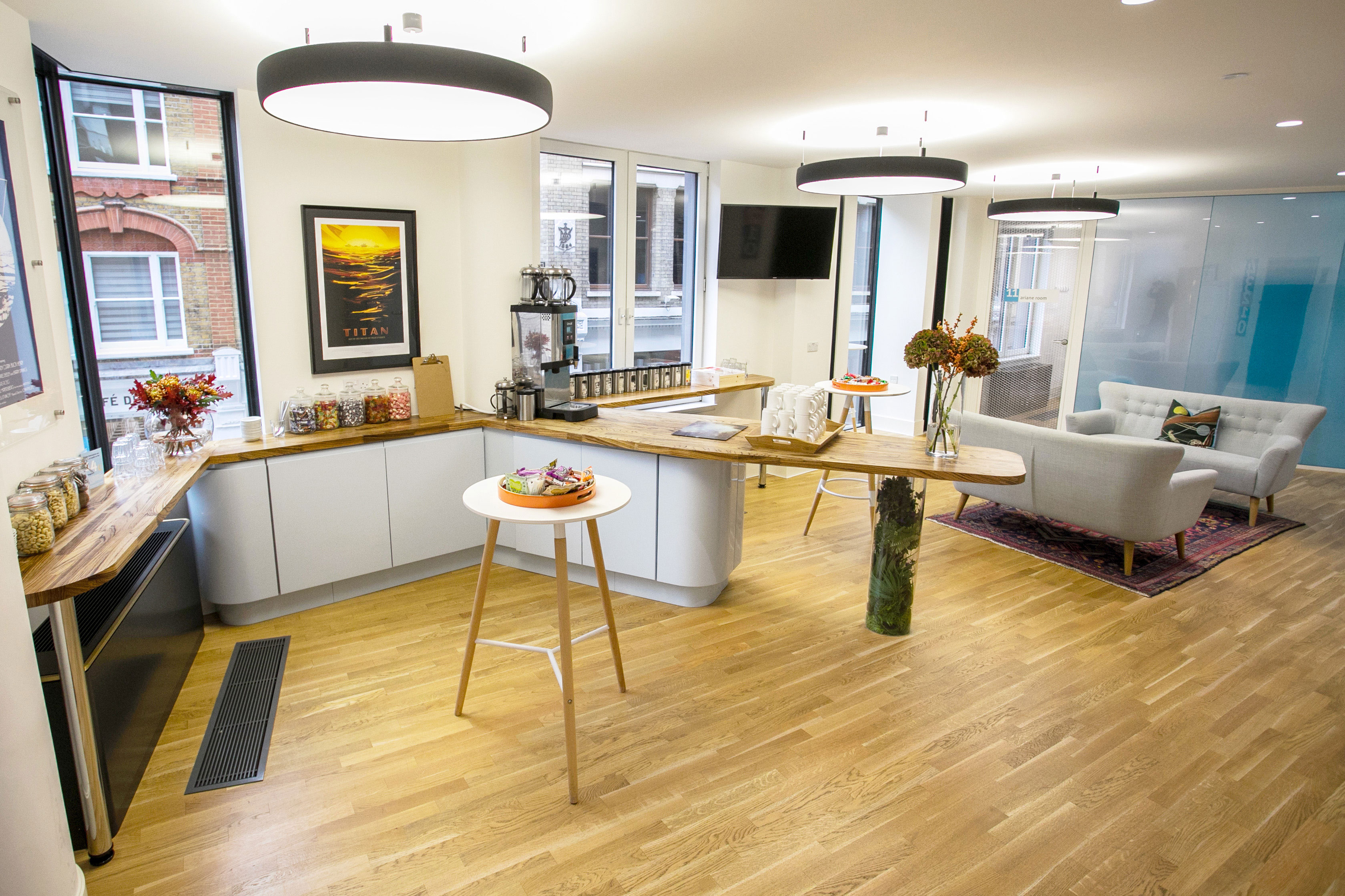 Modern meeting space at Wallacespace Spitalfields, ideal for networking events.