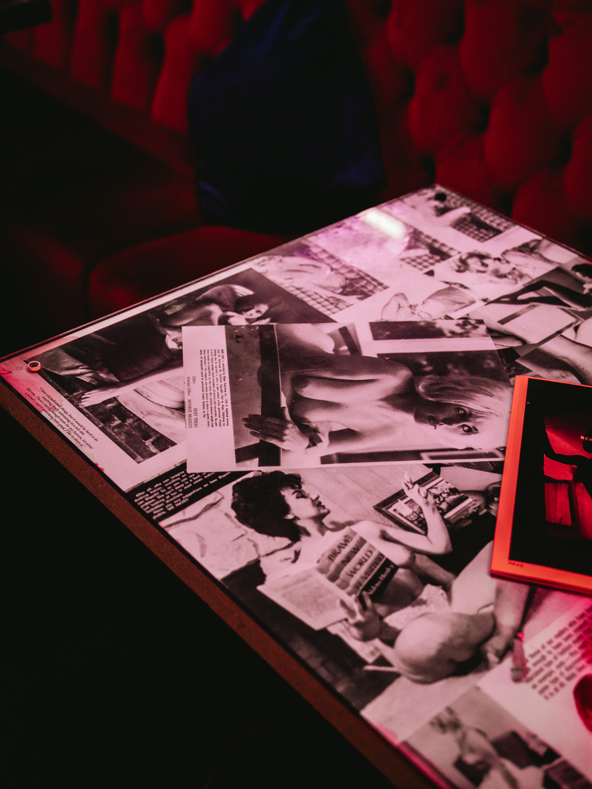 Mayfair Suite table with vintage photos, ideal for networking events and creative workshops.