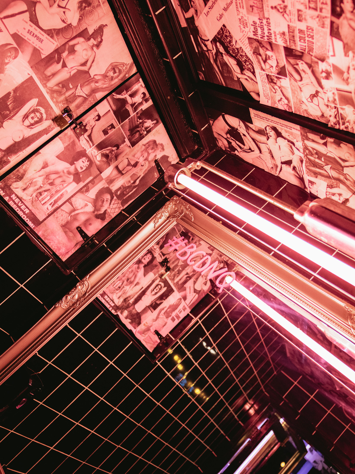 Mayfair Suite venue with neon lights, ideal for creative events and networking.