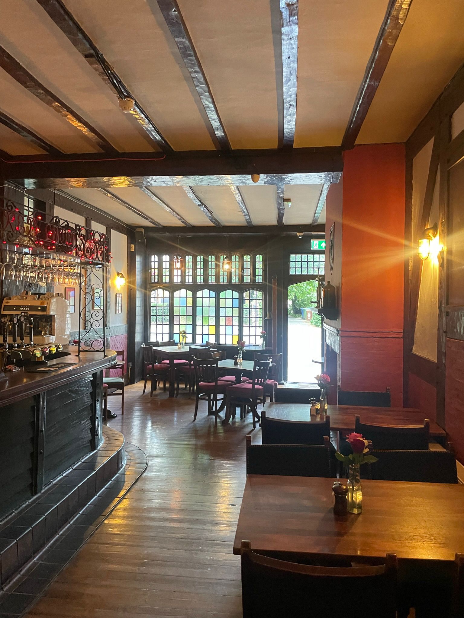 Red Room at The Old Red Lion, warm venue for intimate gatherings and networking events.