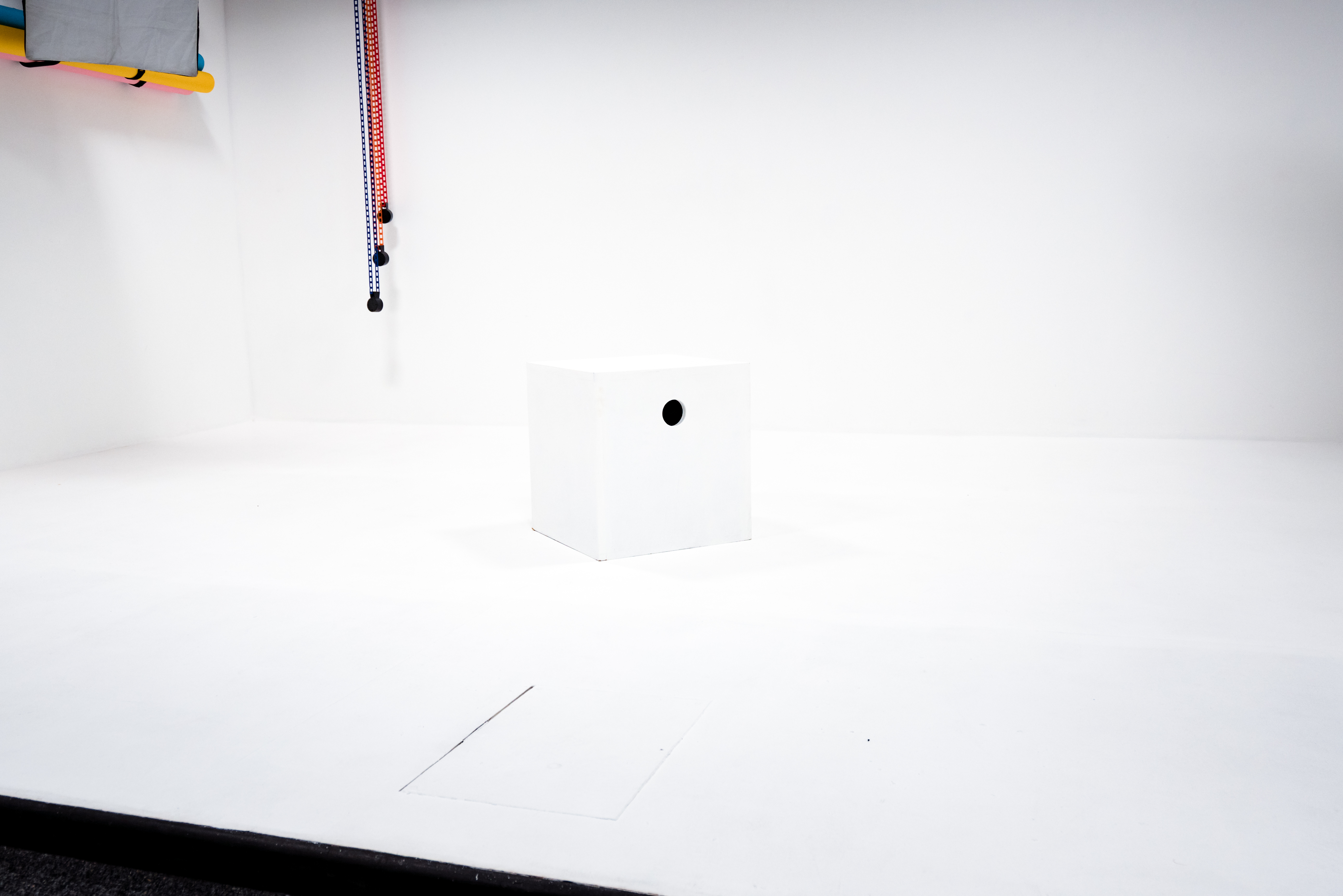 Green Screen Studio in SE London, minimalist event space with versatile white cube setup.