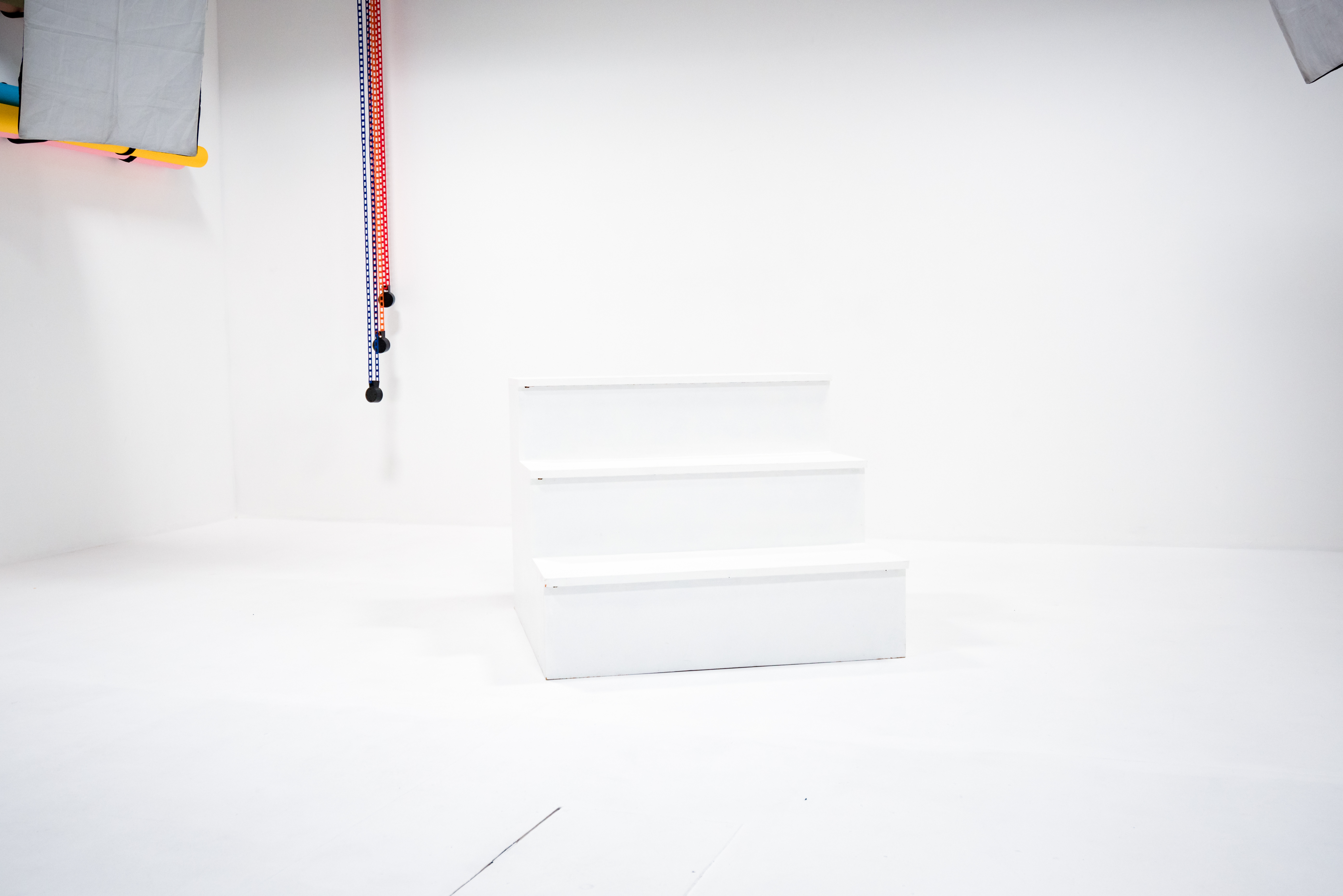 Green screen studio with minimalist platform for presentations and performances in SE London.