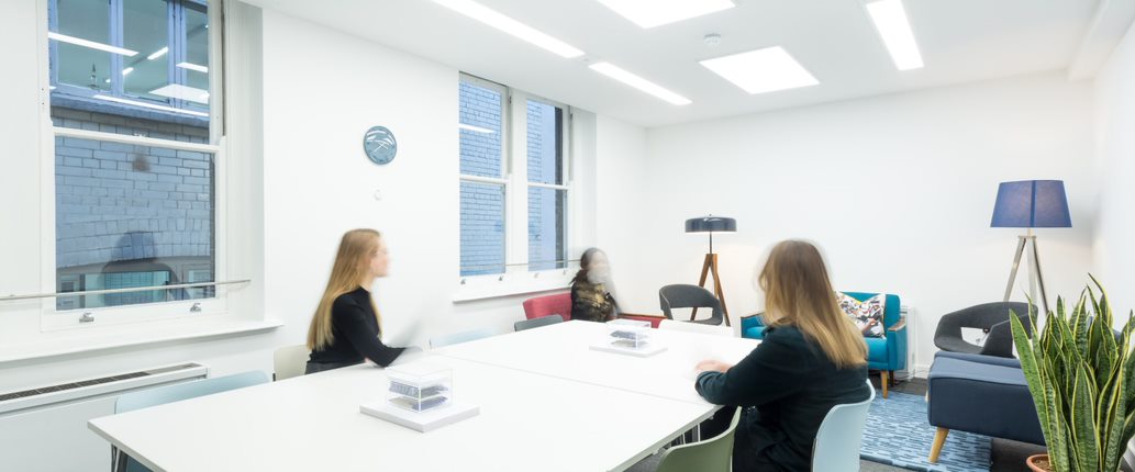 Modern meeting room in Wallacespace Covent Garden, ideal for brainstorming and presentations.