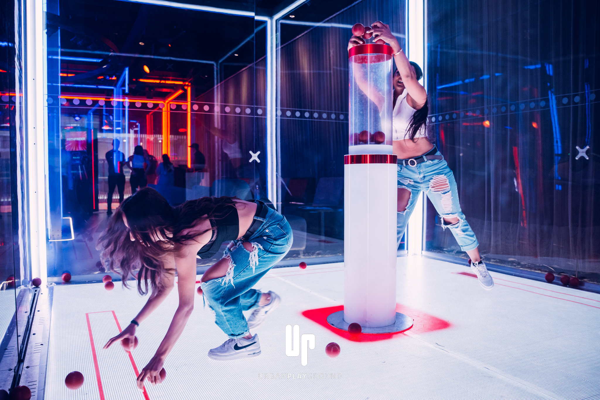 The CUBE Live Experience with interactive entertainment in a vibrant event space.