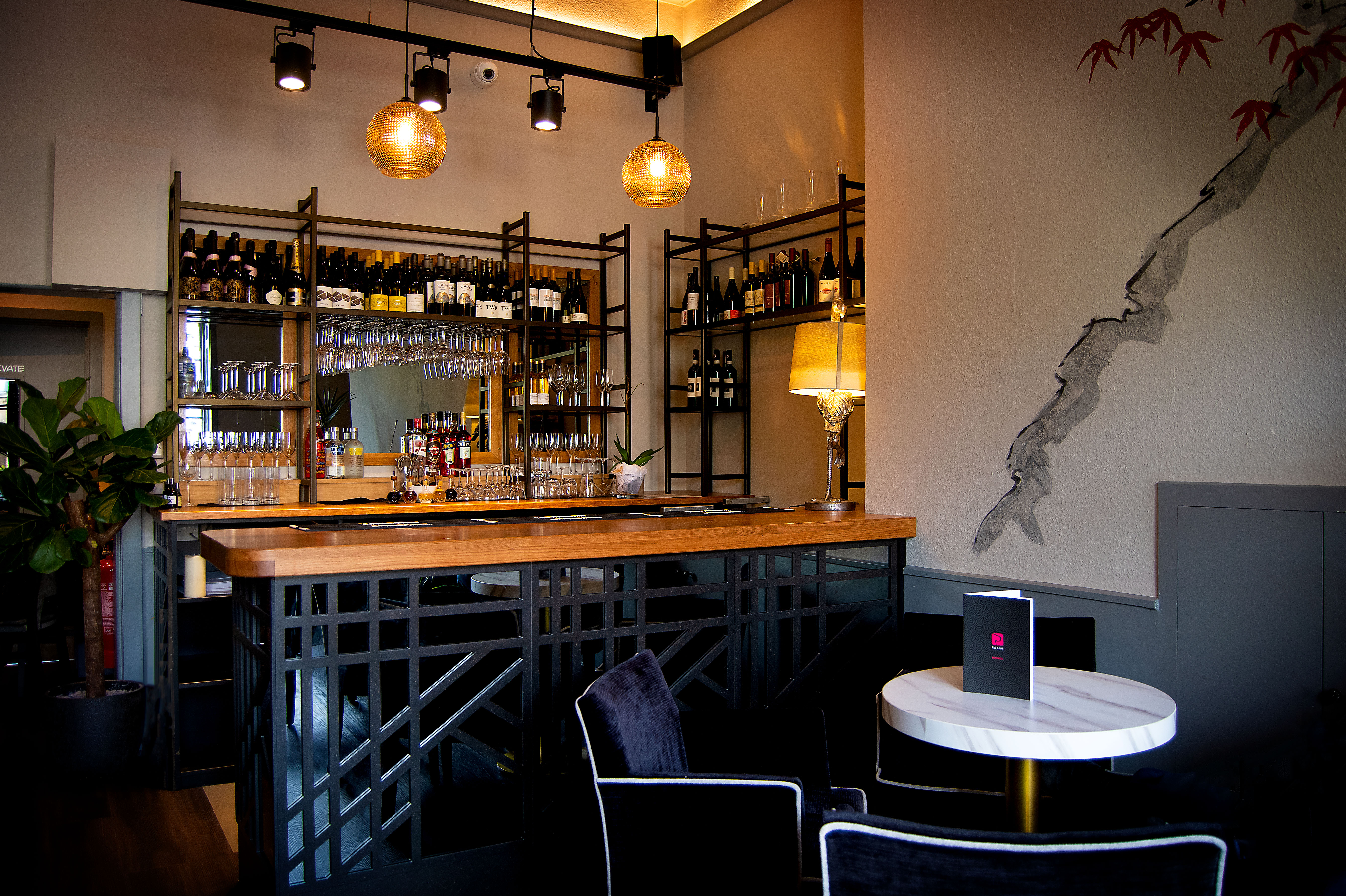 Elegant bar area in Kanagaki Suite, ideal for intimate gatherings and networking events.