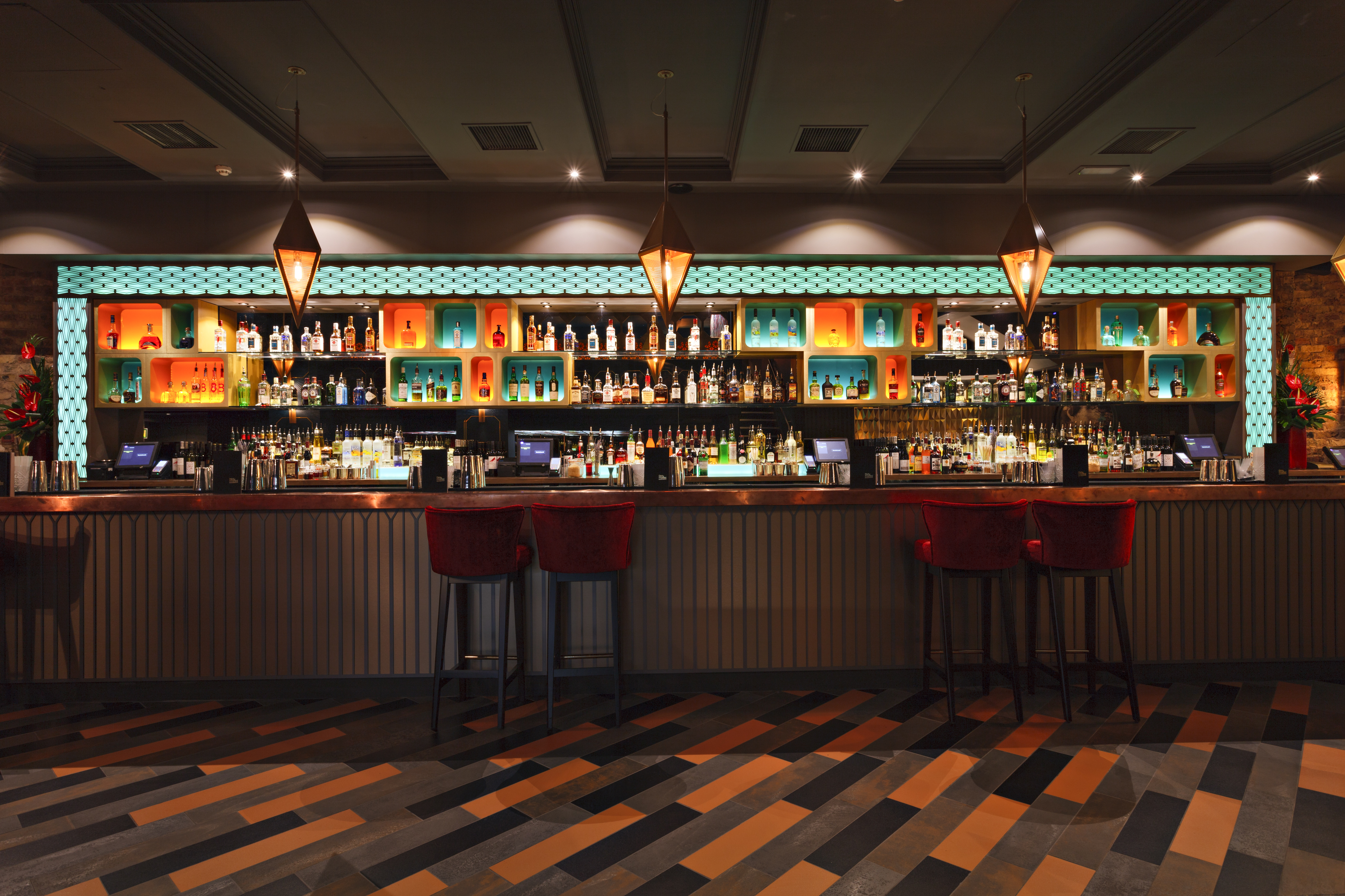Stylish bar at Dirty Martini St Paul's, perfect for networking events and cocktail receptions.