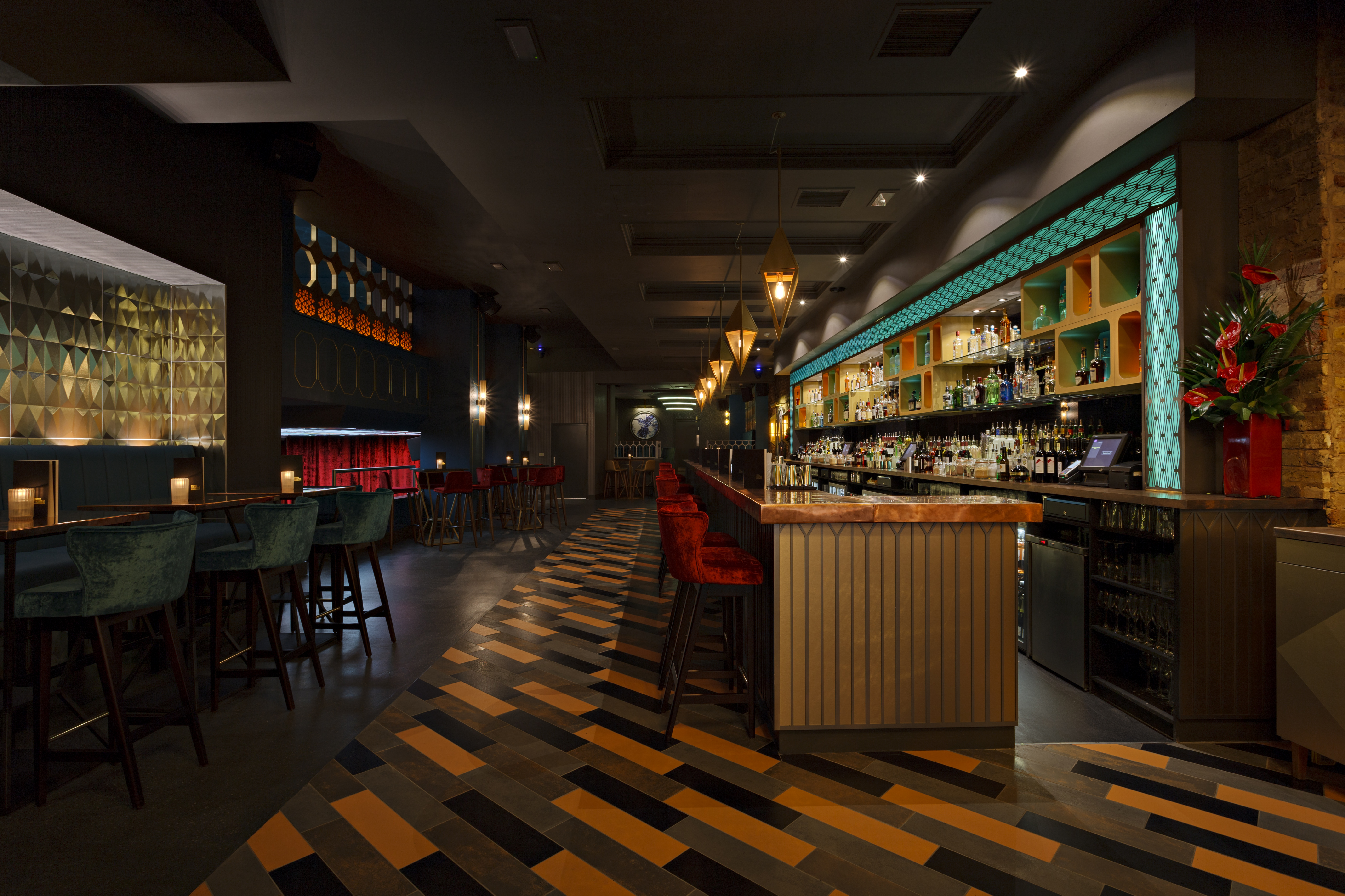 Stylish bar area at Dirty Martini St Paul's, ideal for cocktail receptions and networking events.