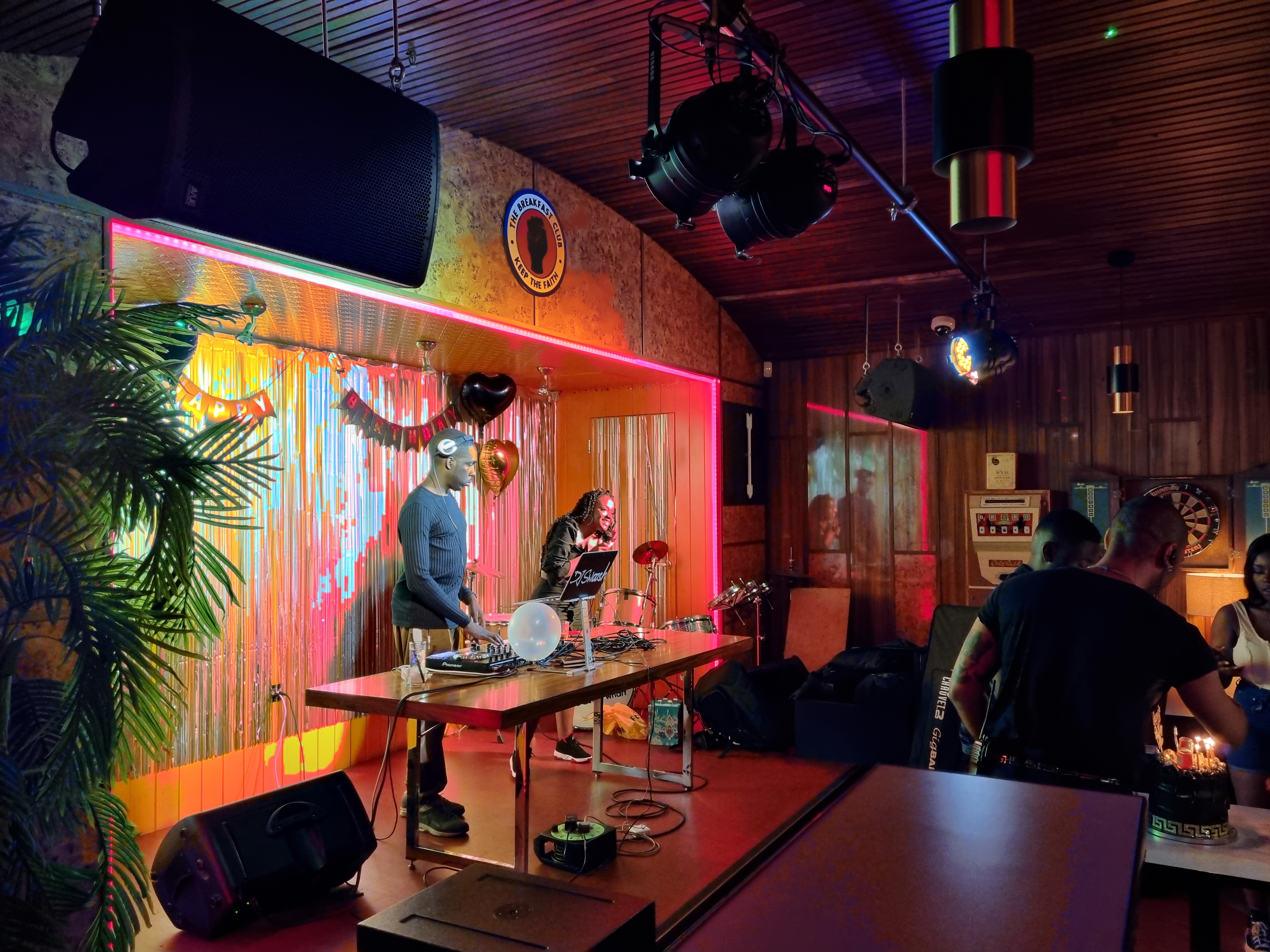 Vibrant DJ setup at The Caf, ideal for social gatherings and corporate events.