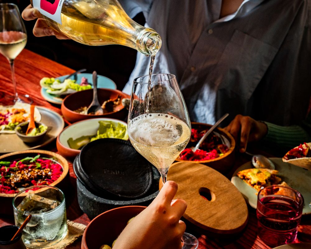 Vibrant dining setup in Sala Rosa Room, perfect for gatherings and celebrations.
