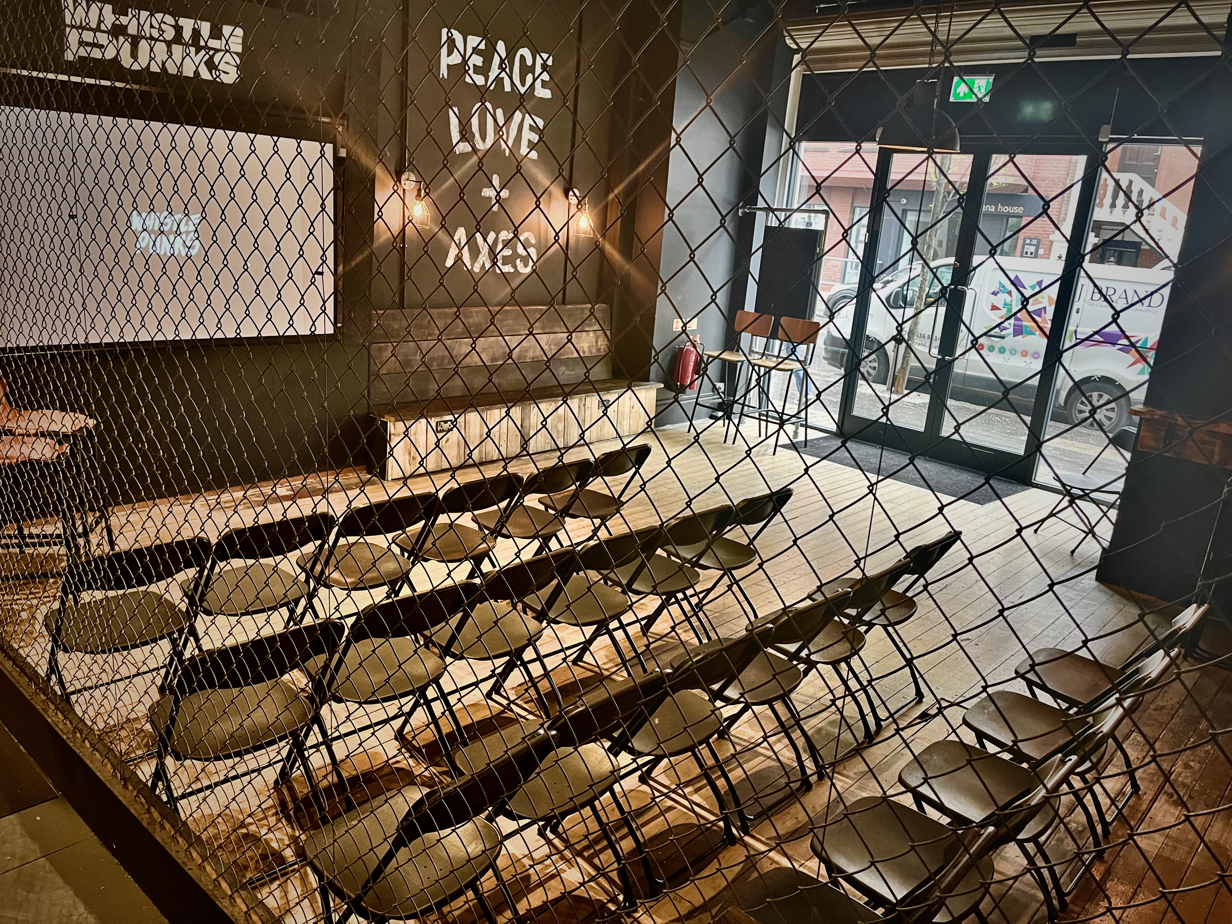 Venue hire at Whistle Punks: minimalist event space for workshops and presentations.