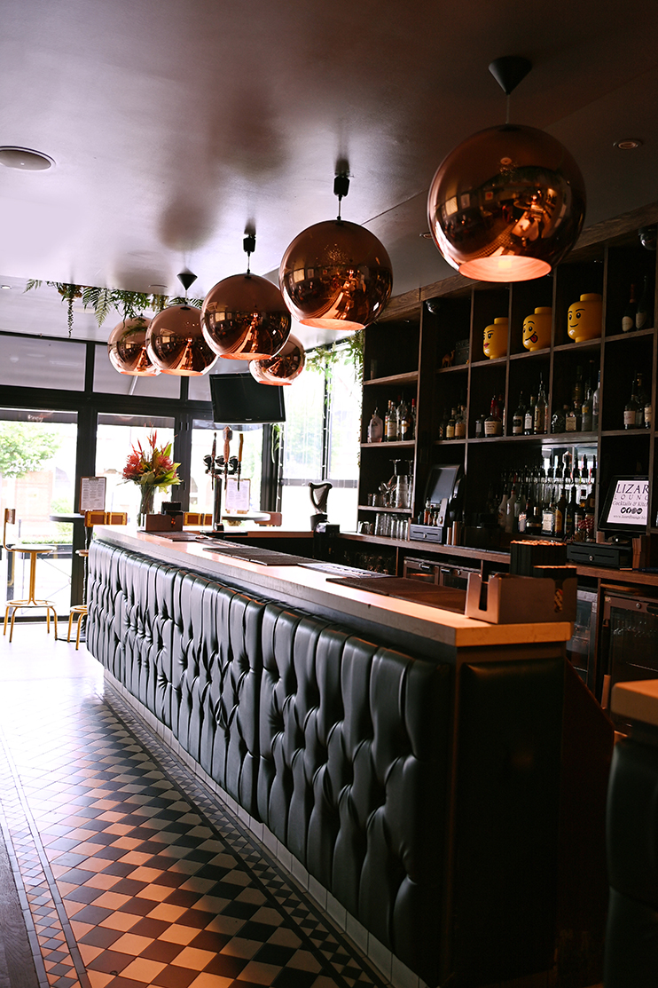 Stylish bar area in Lizard Lounge, ideal for networking events and cocktail receptions.