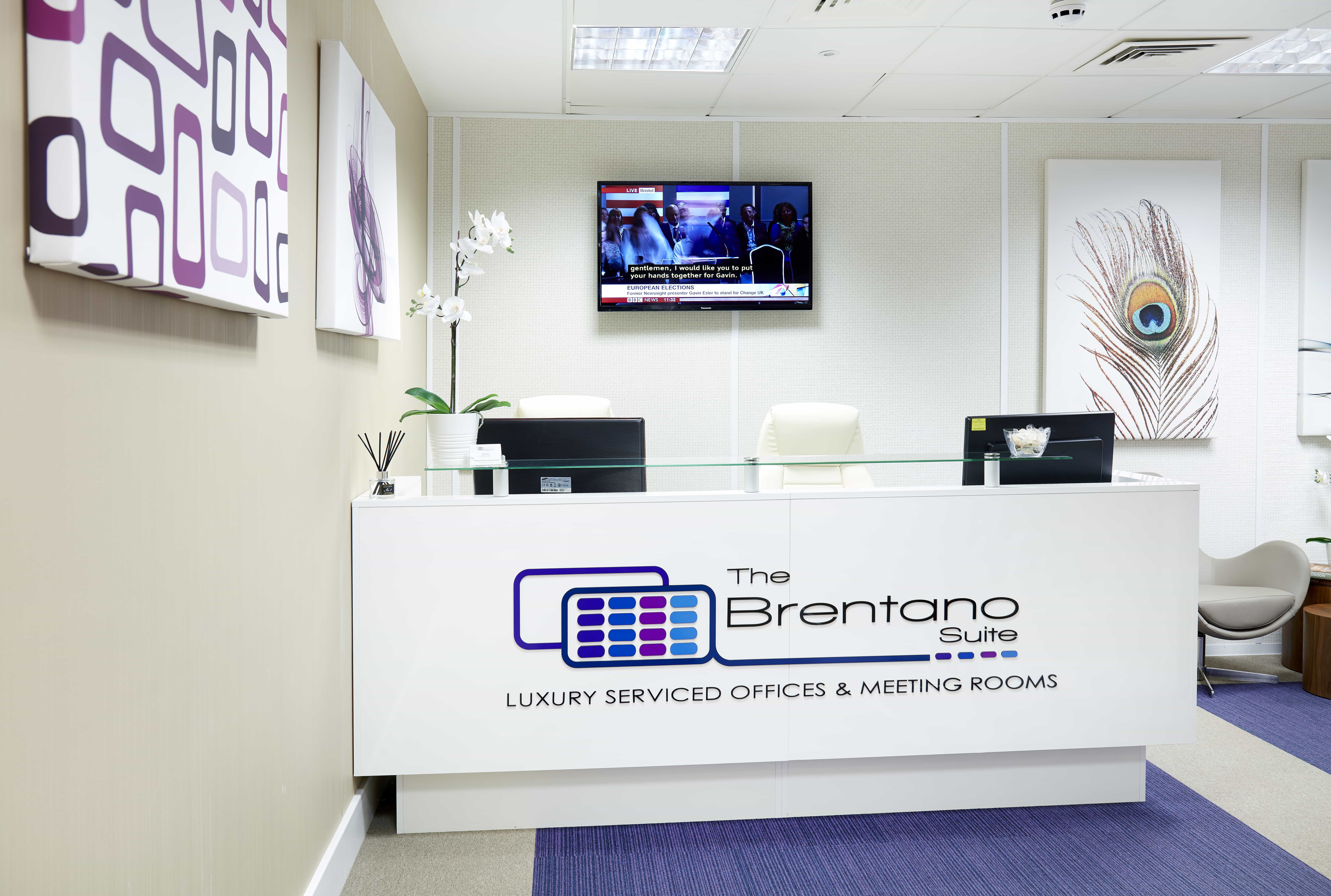 Chopin in modern reception area of The Brentano Suites for upscale meetings and events.