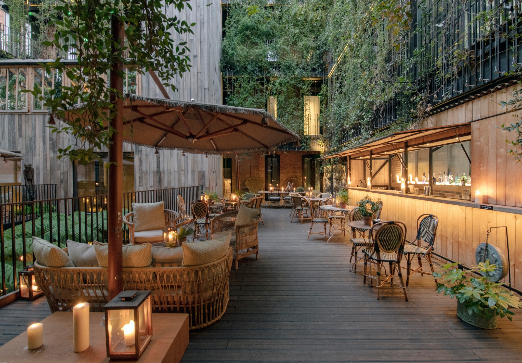 Mandrake Terrace outdoor venue with lush greenery for intimate gatherings and events.