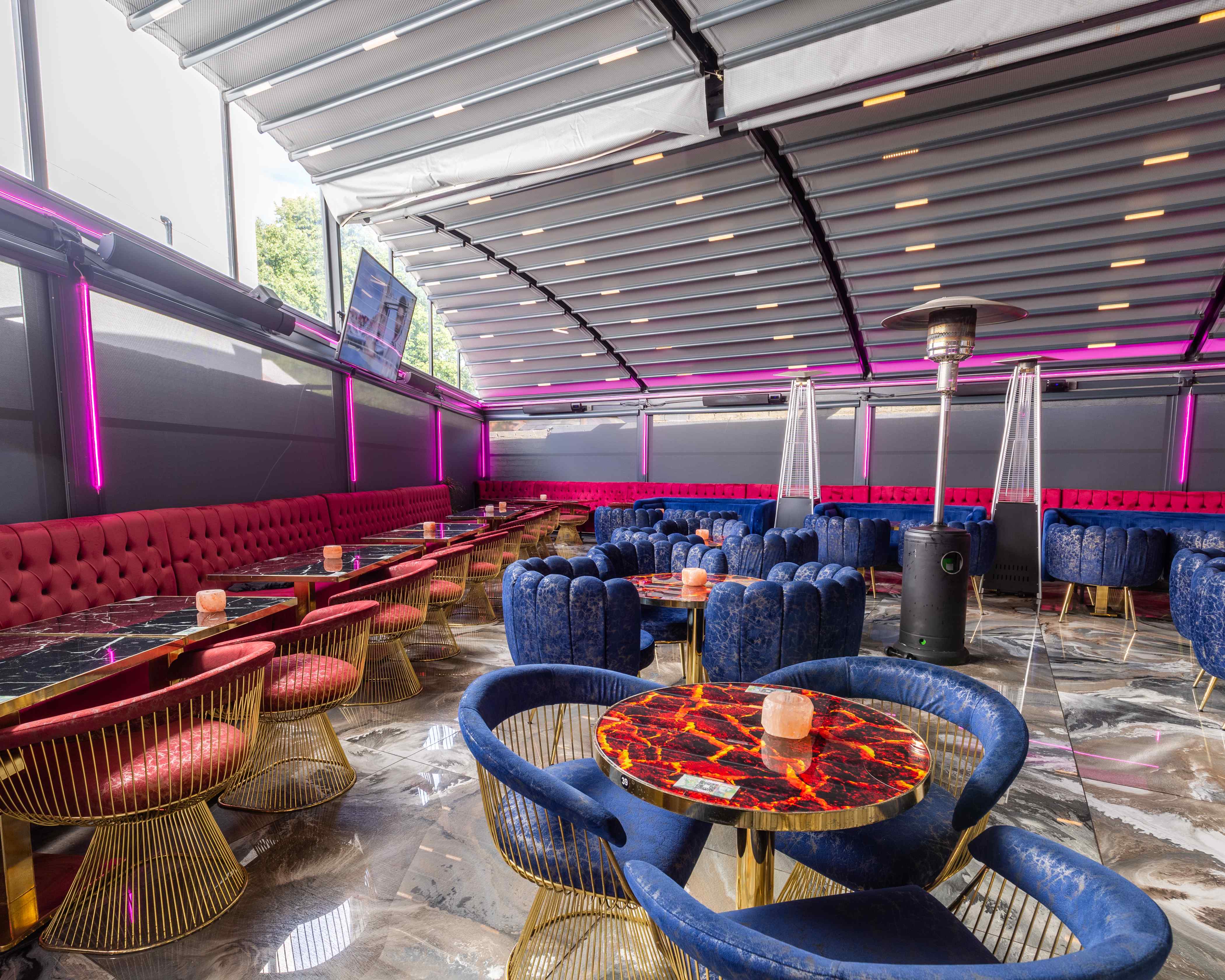 Stylish Vogue Lounge event space with plush seating, ideal for cocktail receptions.