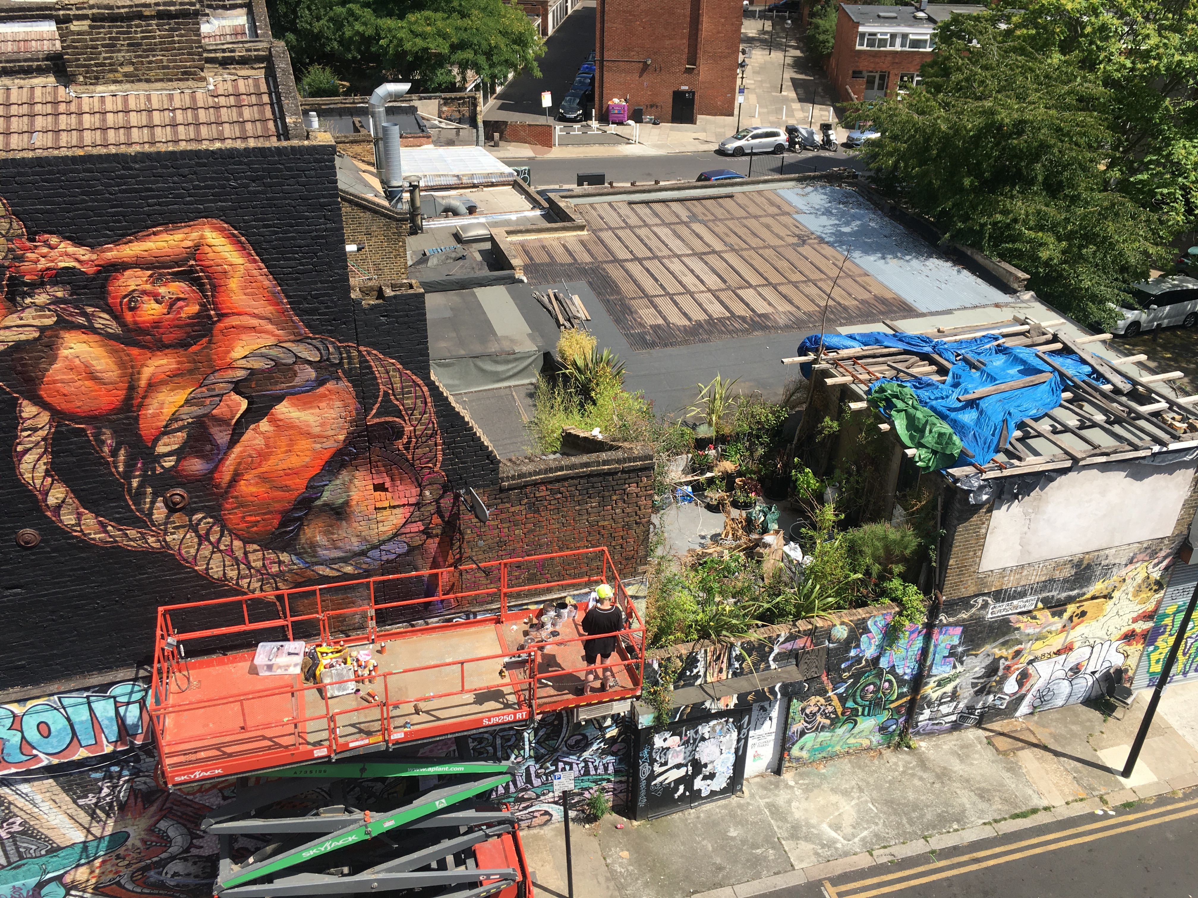 Vibrant Folklore mural backdrop for creative outdoor events and gatherings.