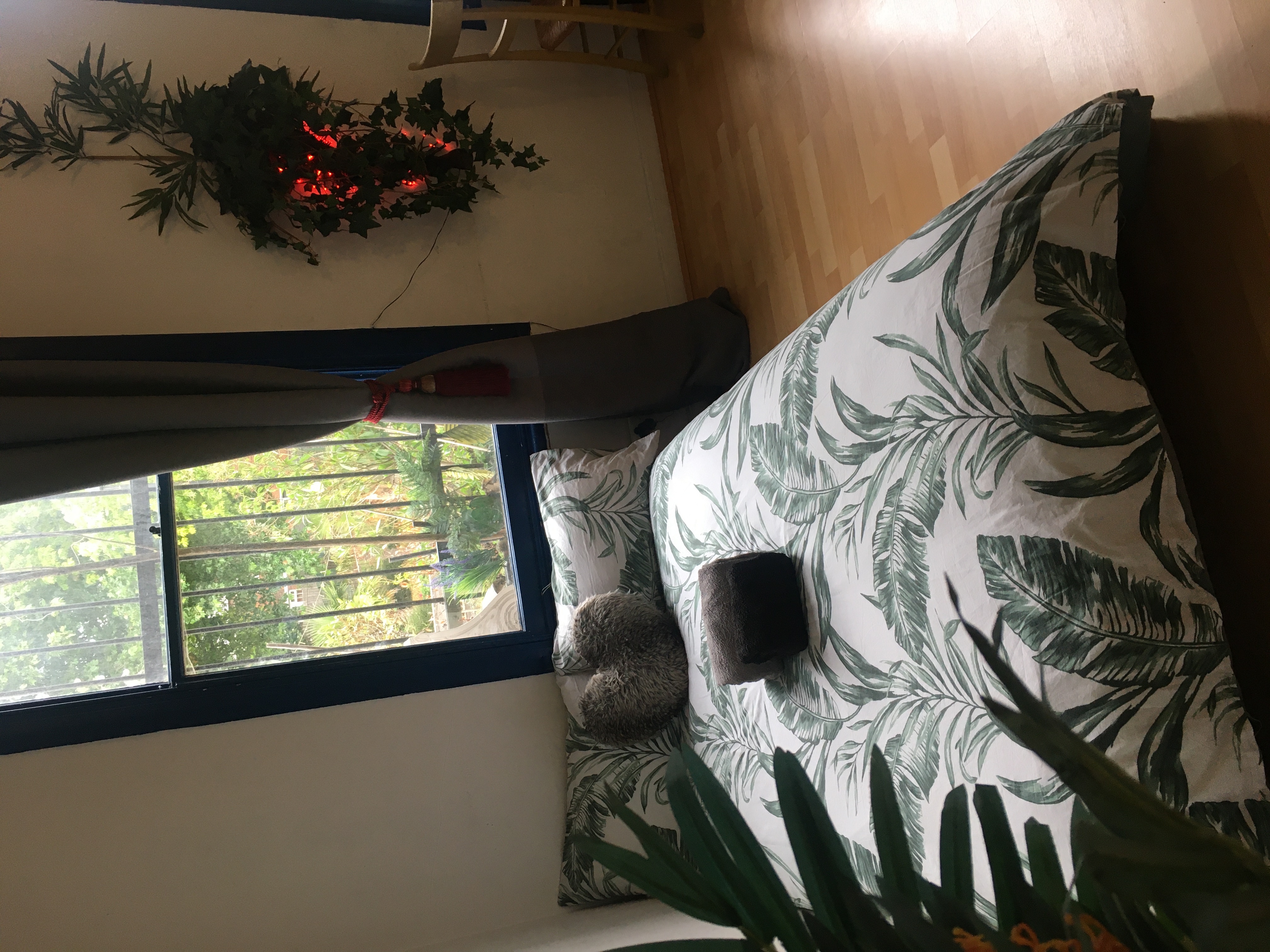 Cozy studio flat for film shoots, featuring natural light and greenery for creative meetings.