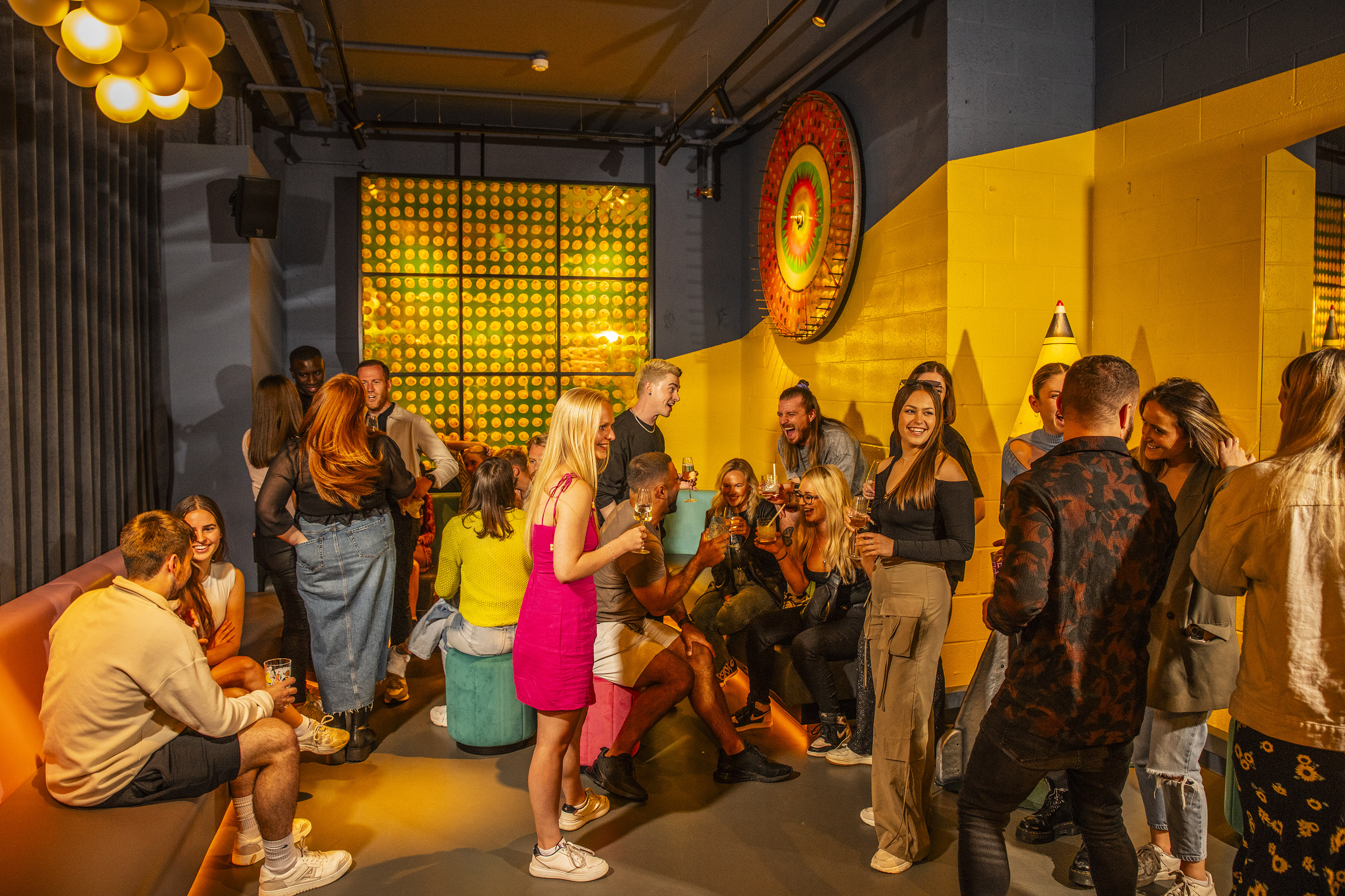 Vibrant social gathering in stylish venue for networking events and meetups.