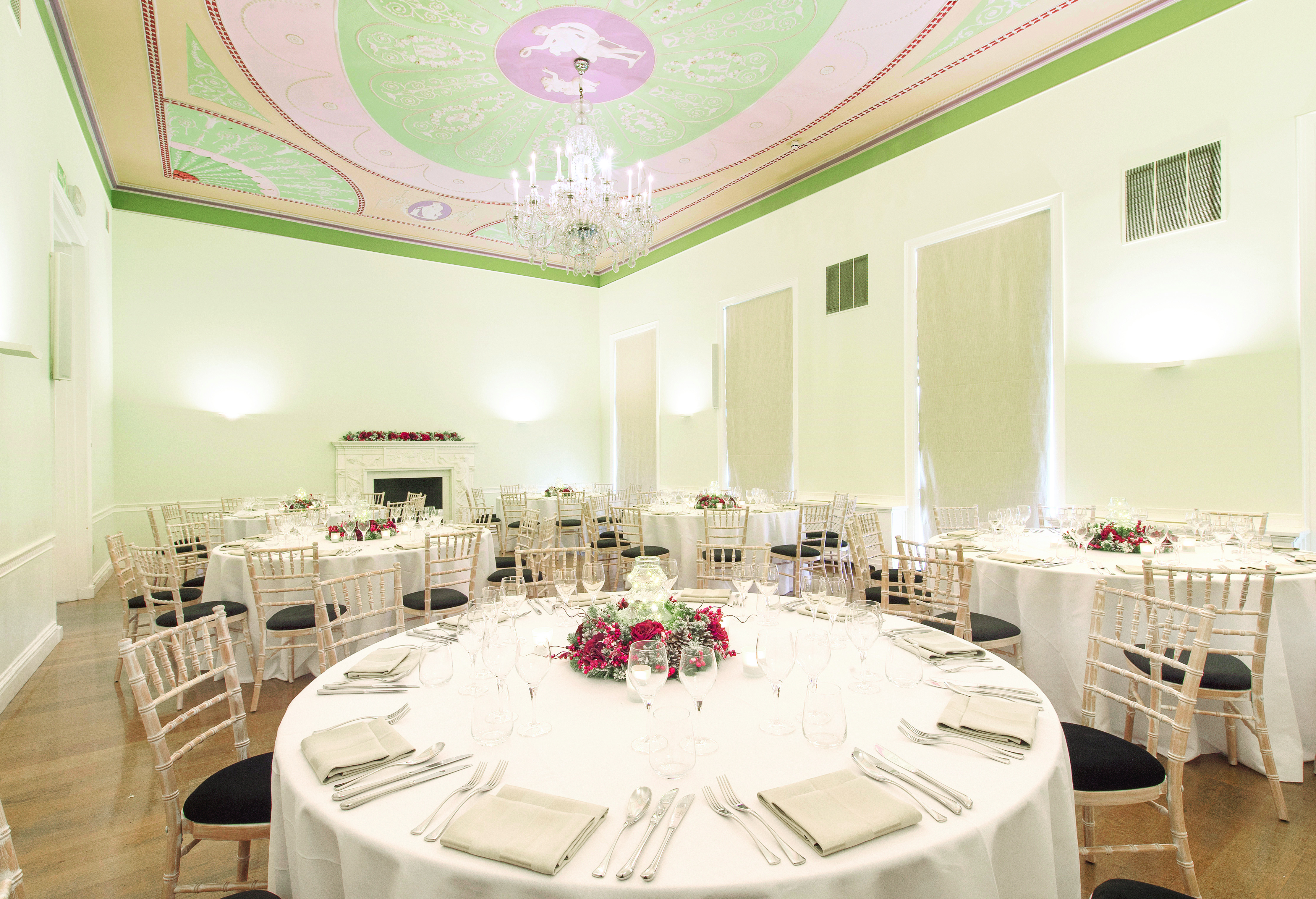 Elegant banquet room at Asia House, perfect for Christmas weddings and corporate events.